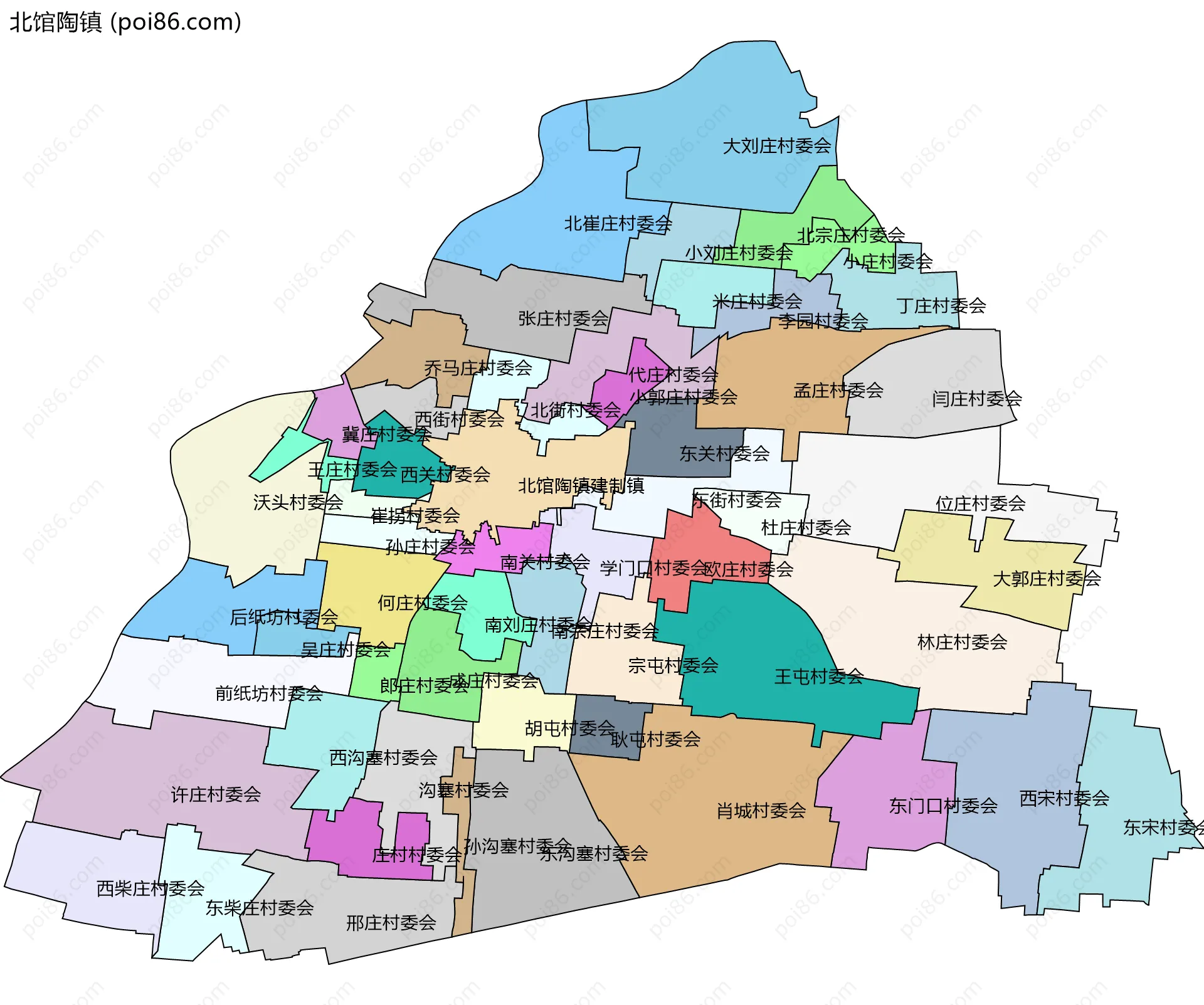 北馆陶镇边界地图(五级行政区划)