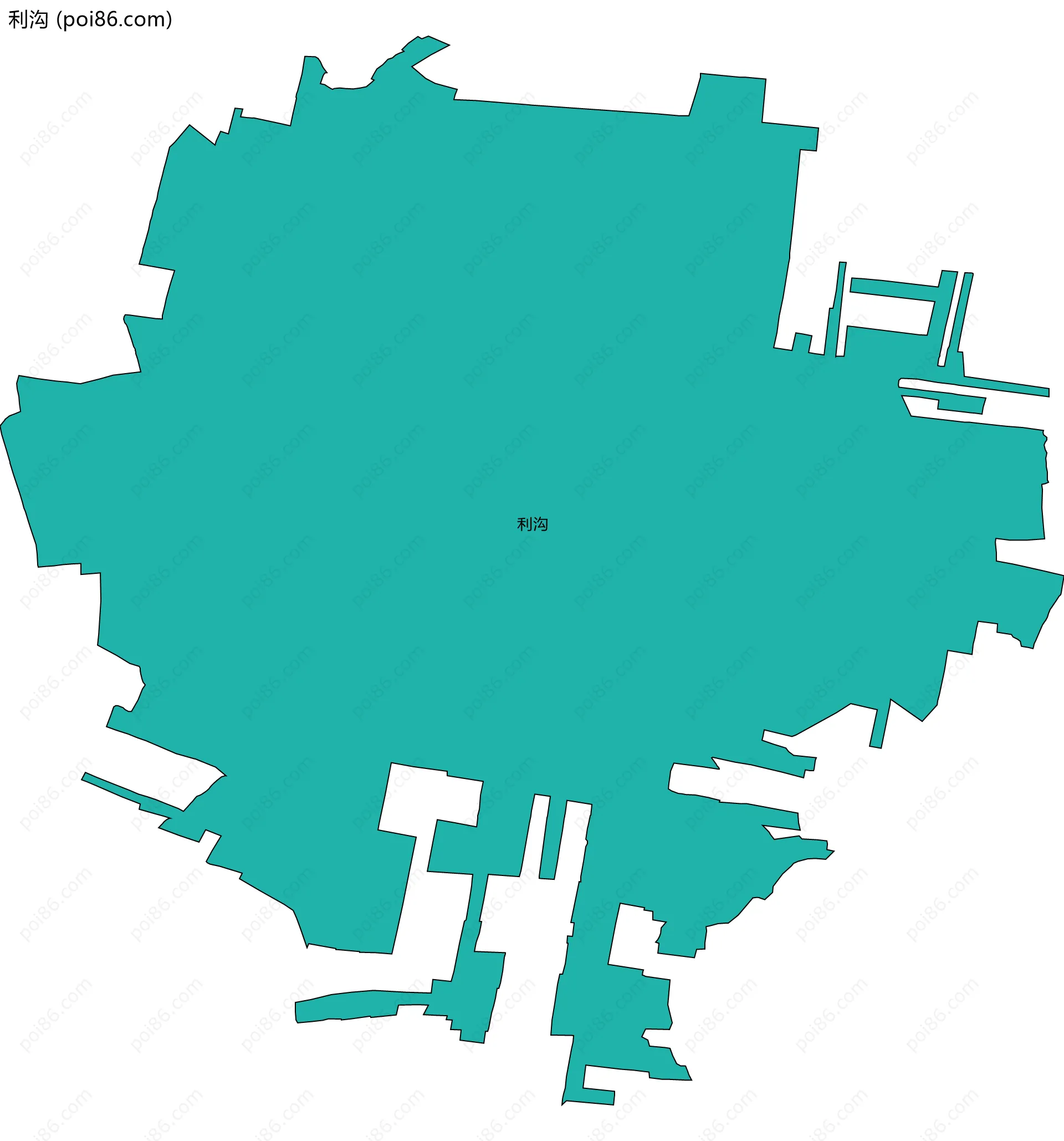 利沟边界地图