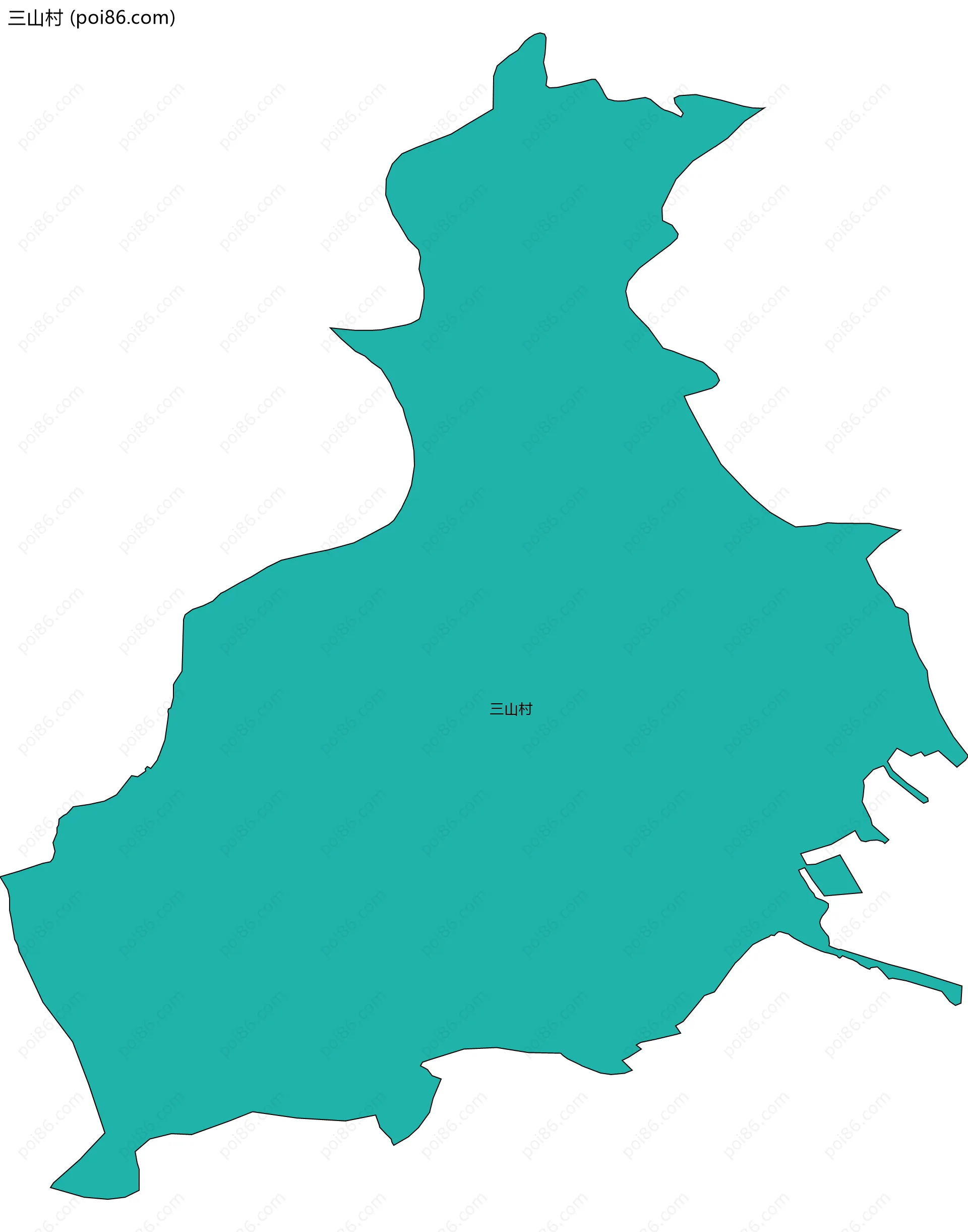 三山村边界地图