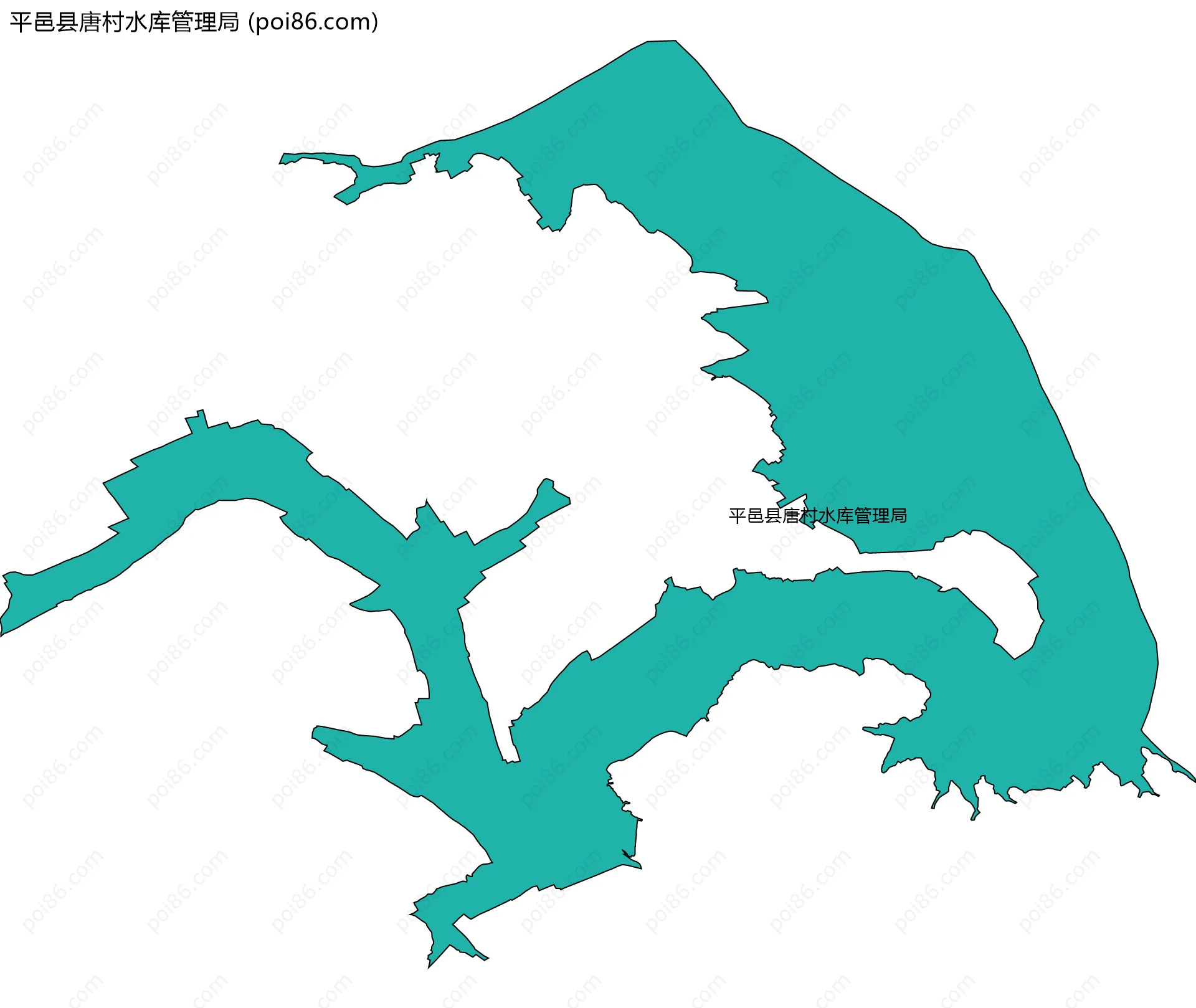 平邑县唐村水库管理局边界地图