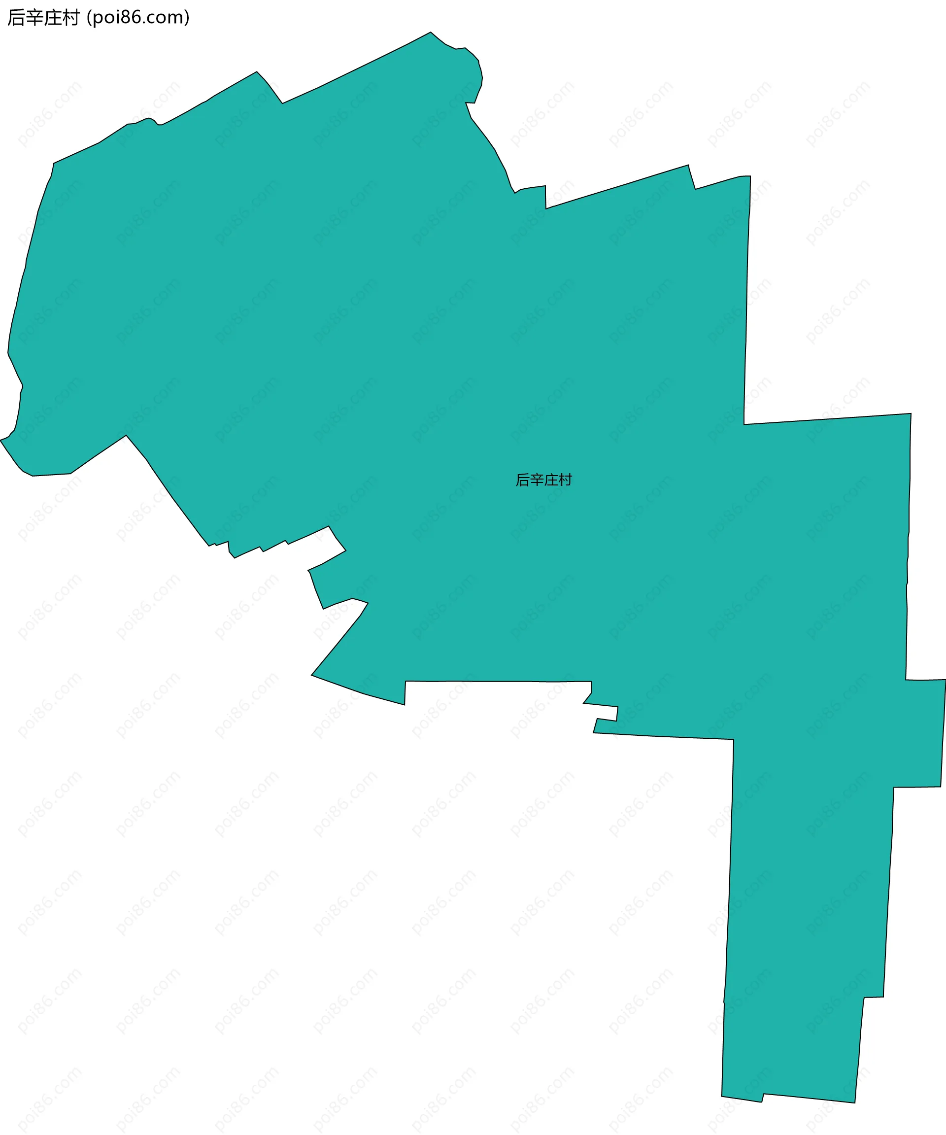 后辛庄村边界地图