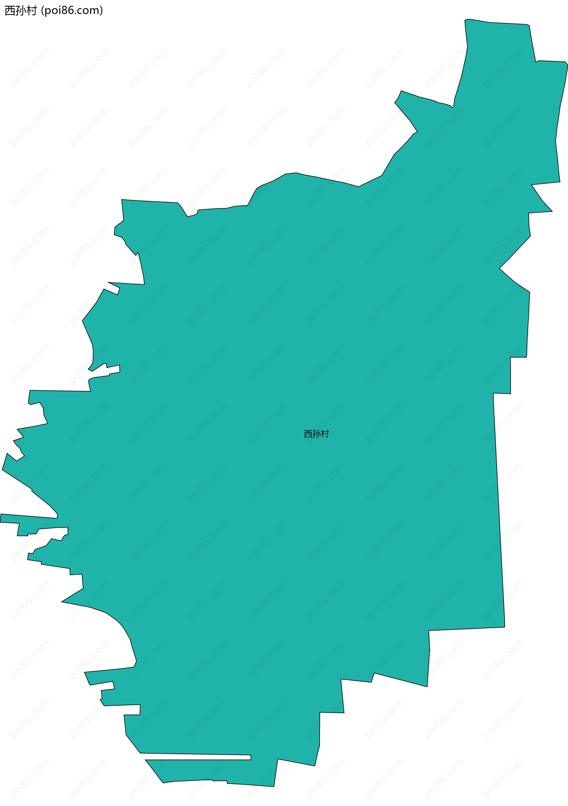 西孙村边界地图