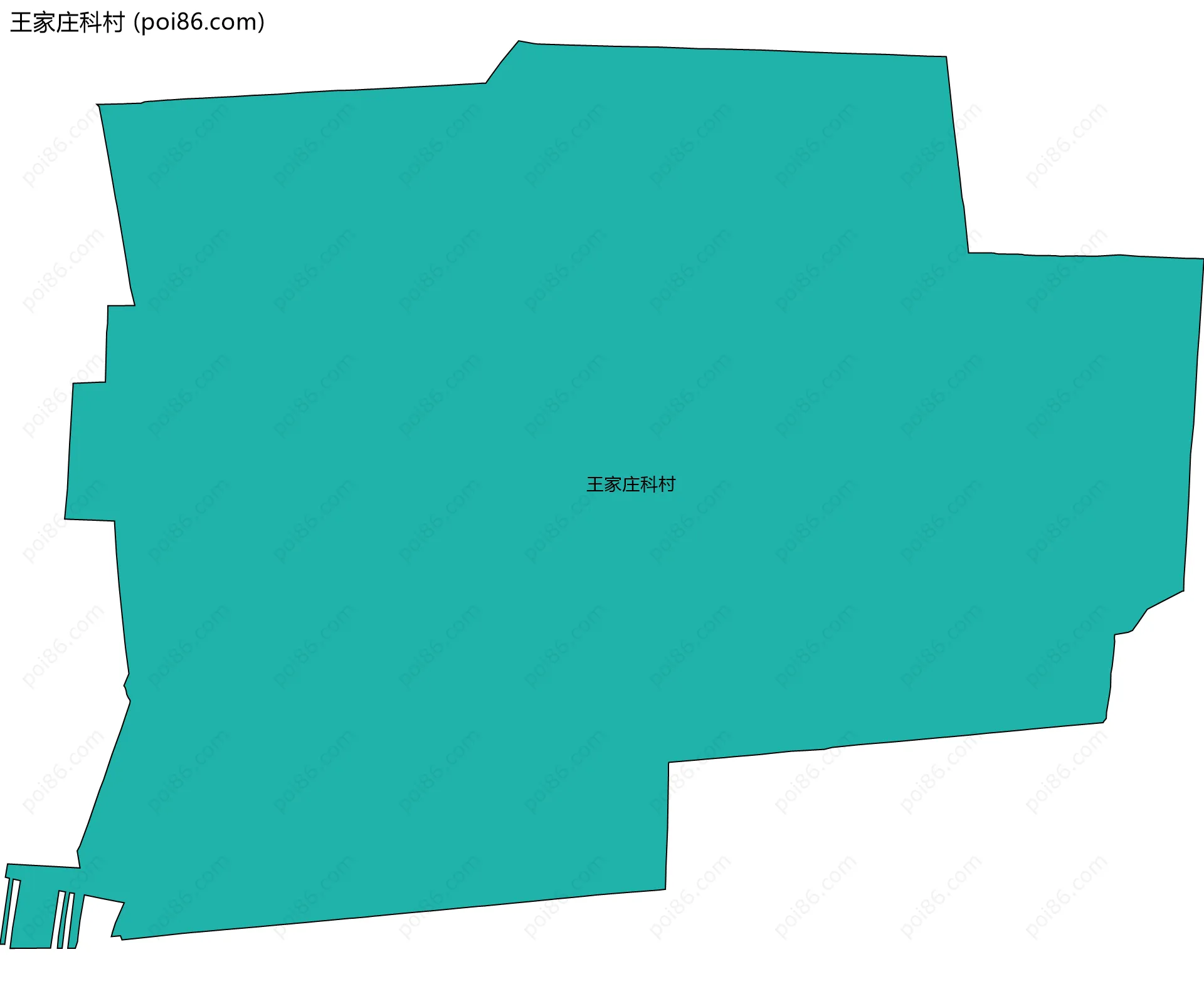 王家庄科村边界地图