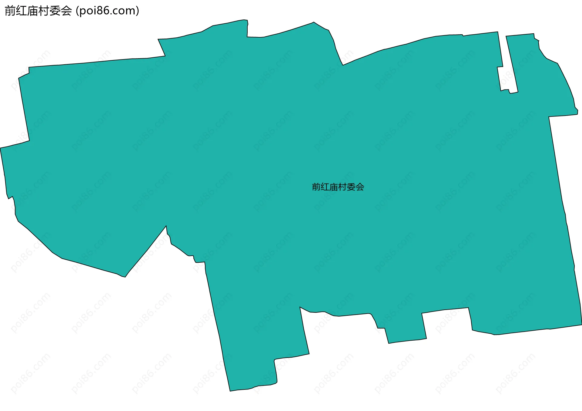 前红庙村委会边界地图