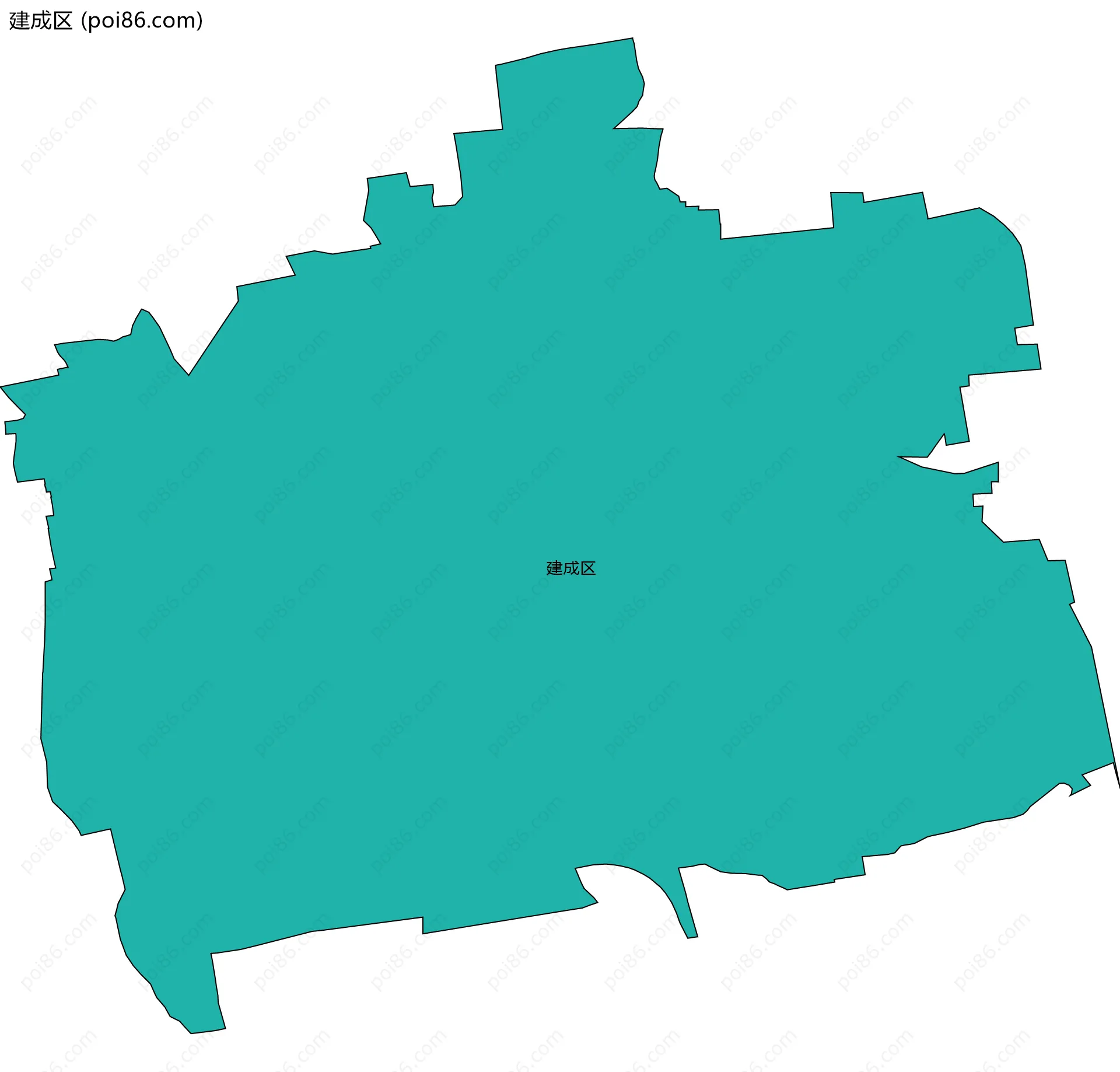 建成区边界地图(五级行政区划)