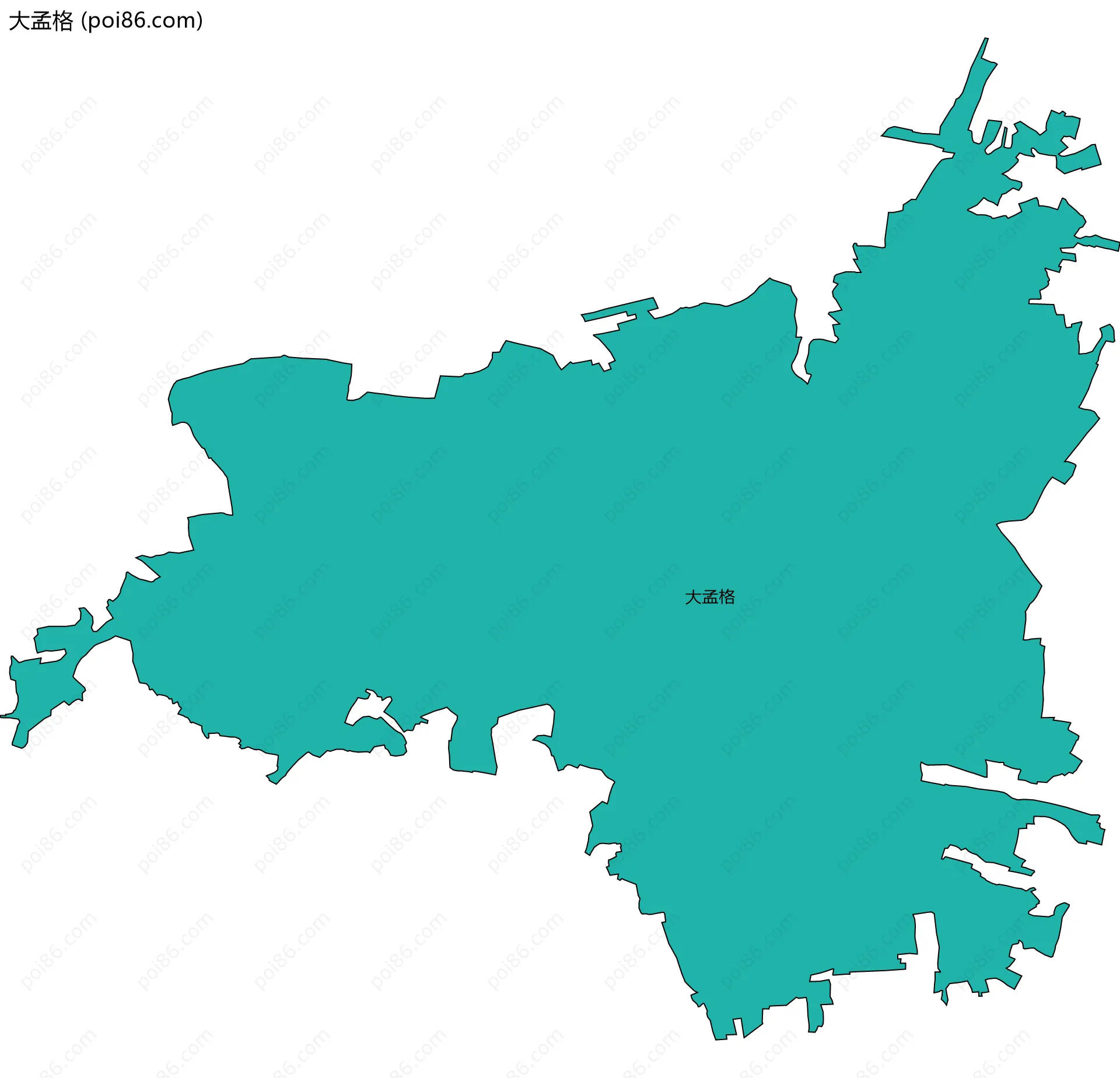 大孟格边界地图