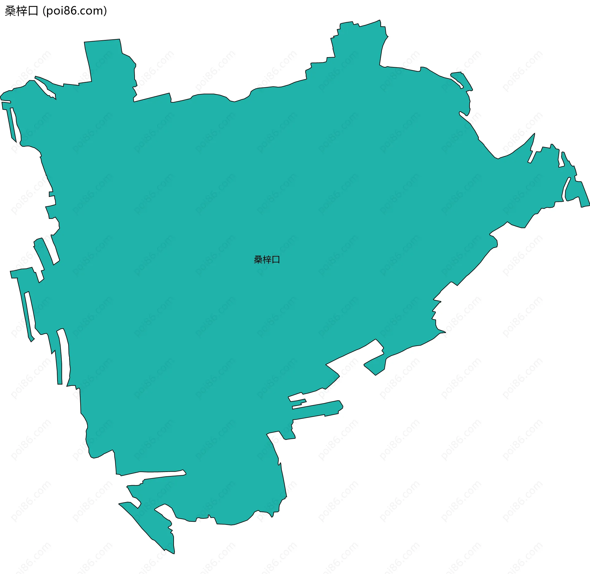 桑梓口边界地图