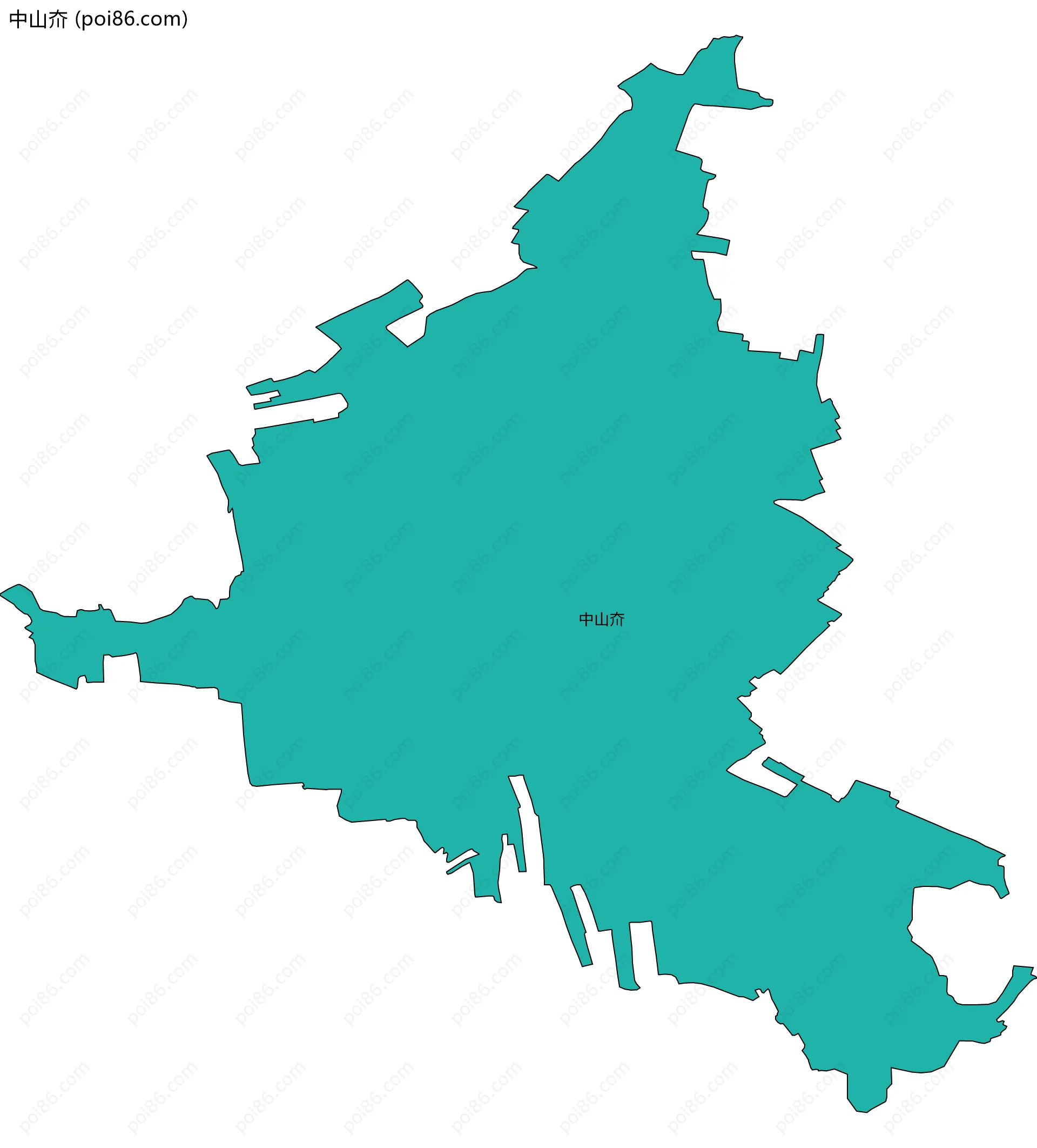 中山夼边界地图