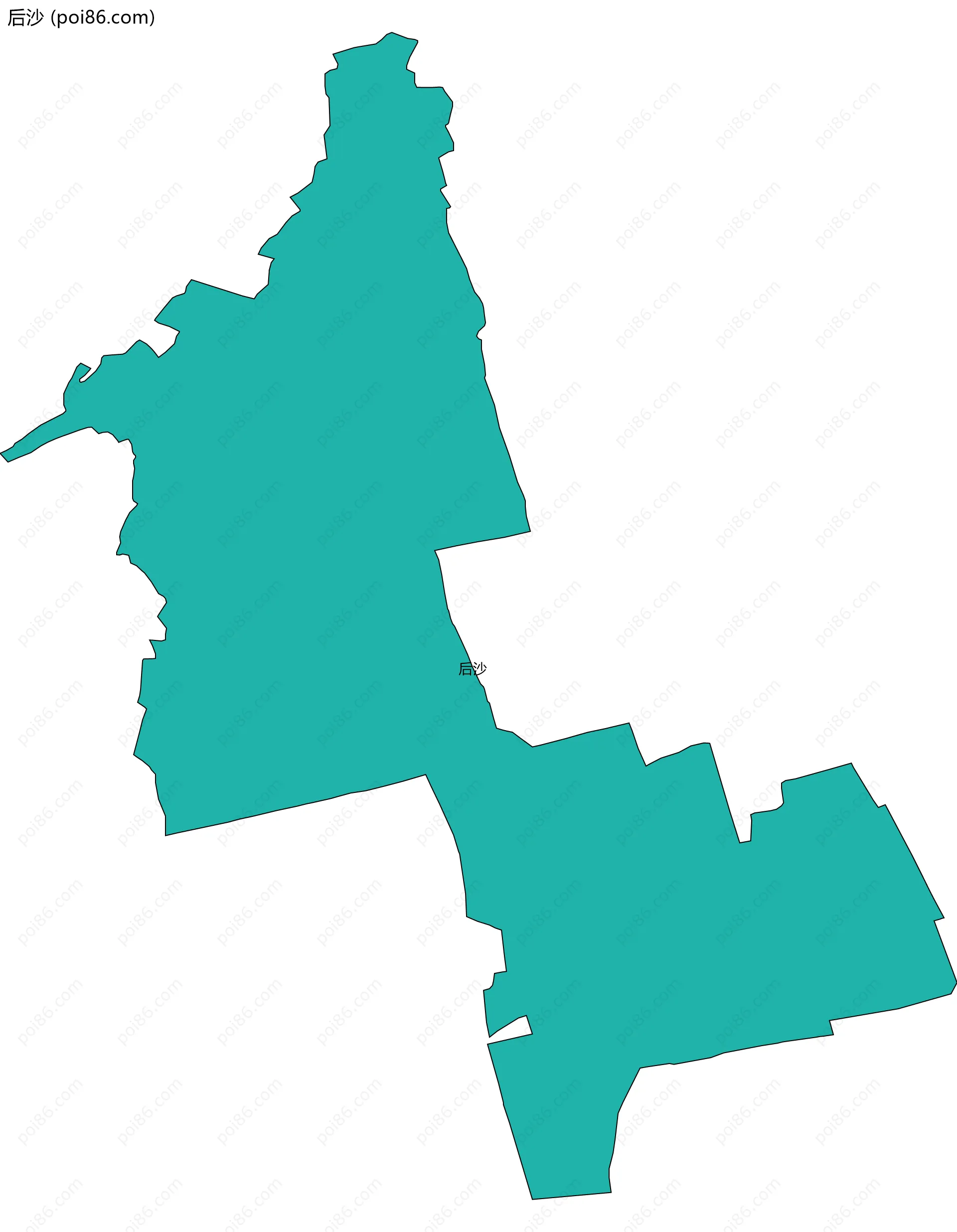 后沙边界地图