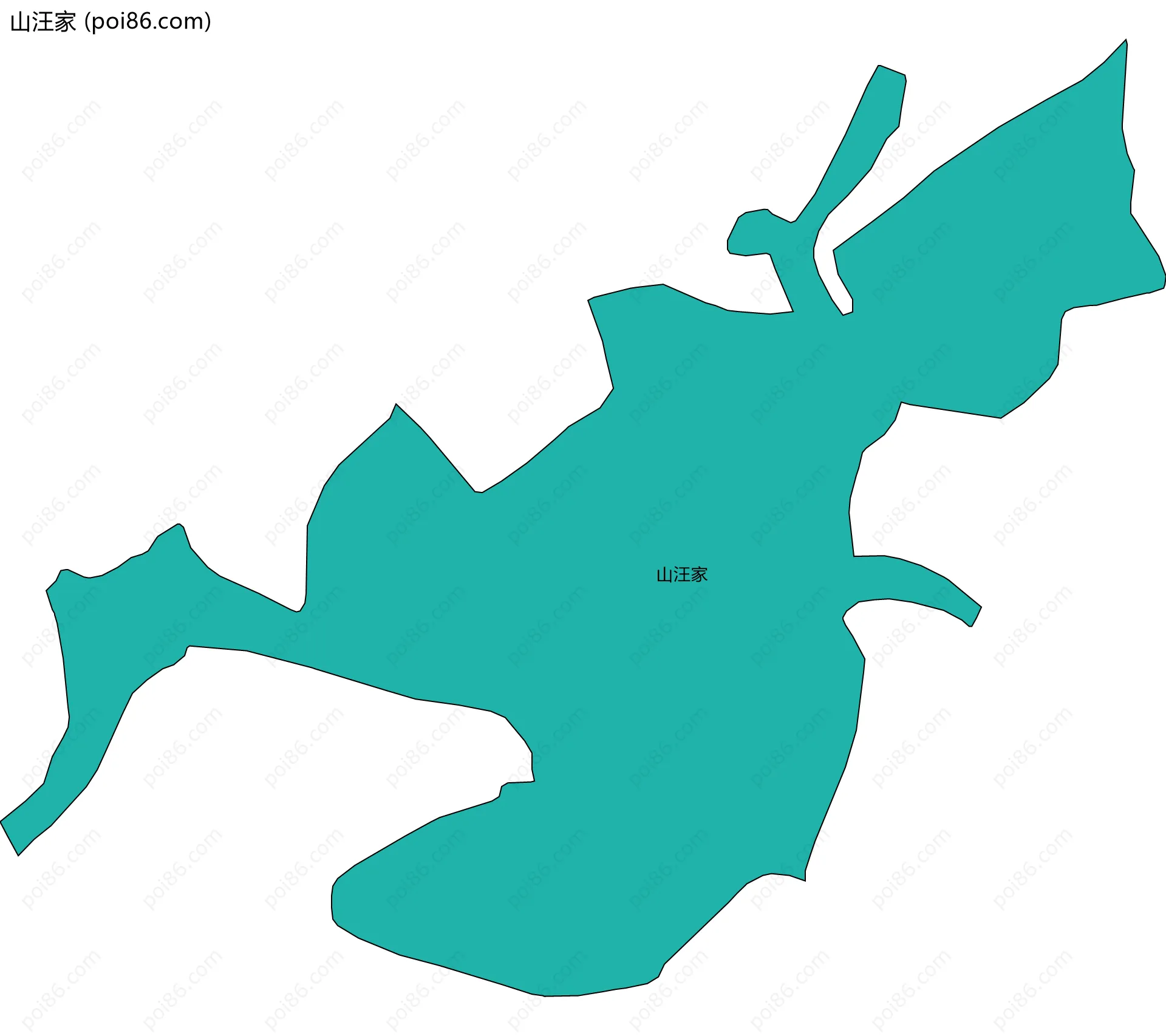 山汪家边界地图