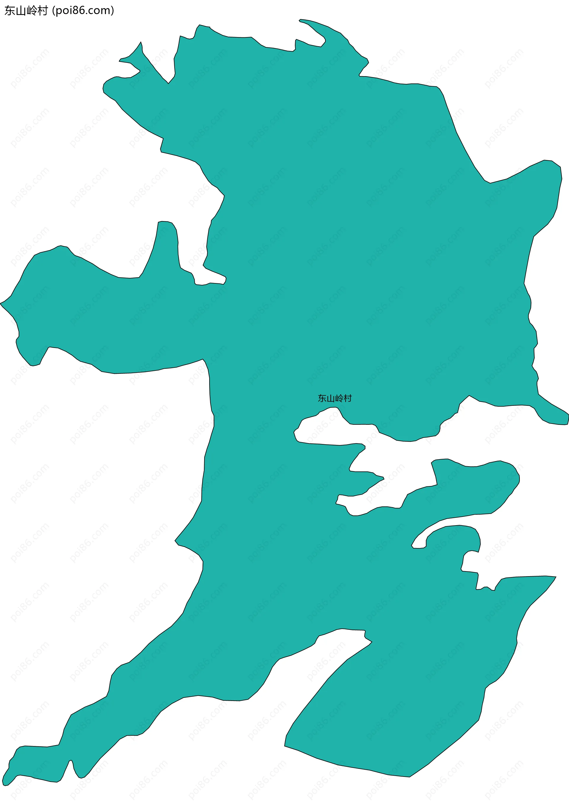 东山岭村边界地图