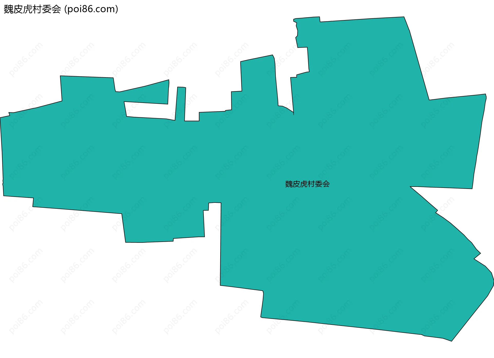 魏皮虎村委会边界地图