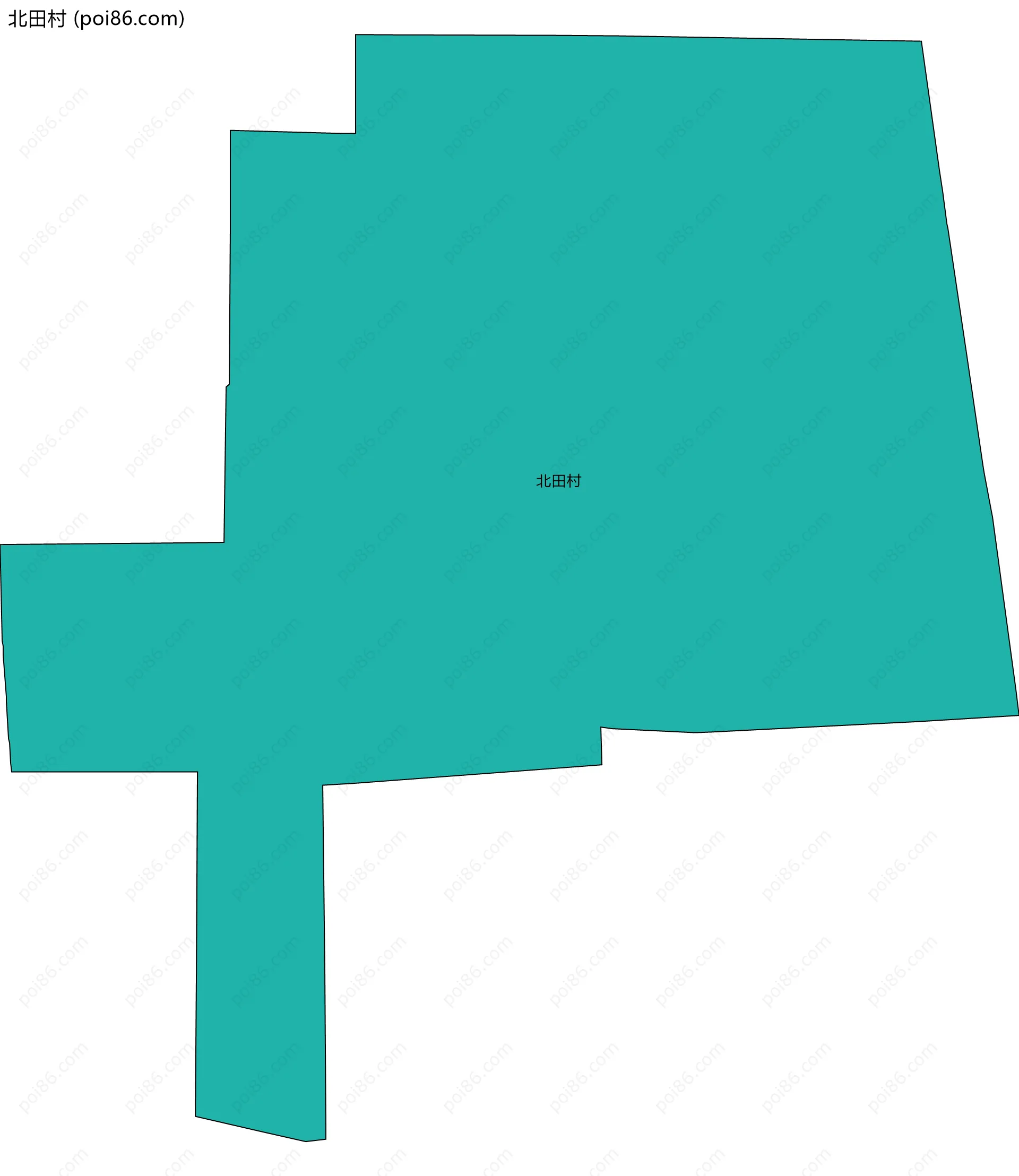 北田村边界地图