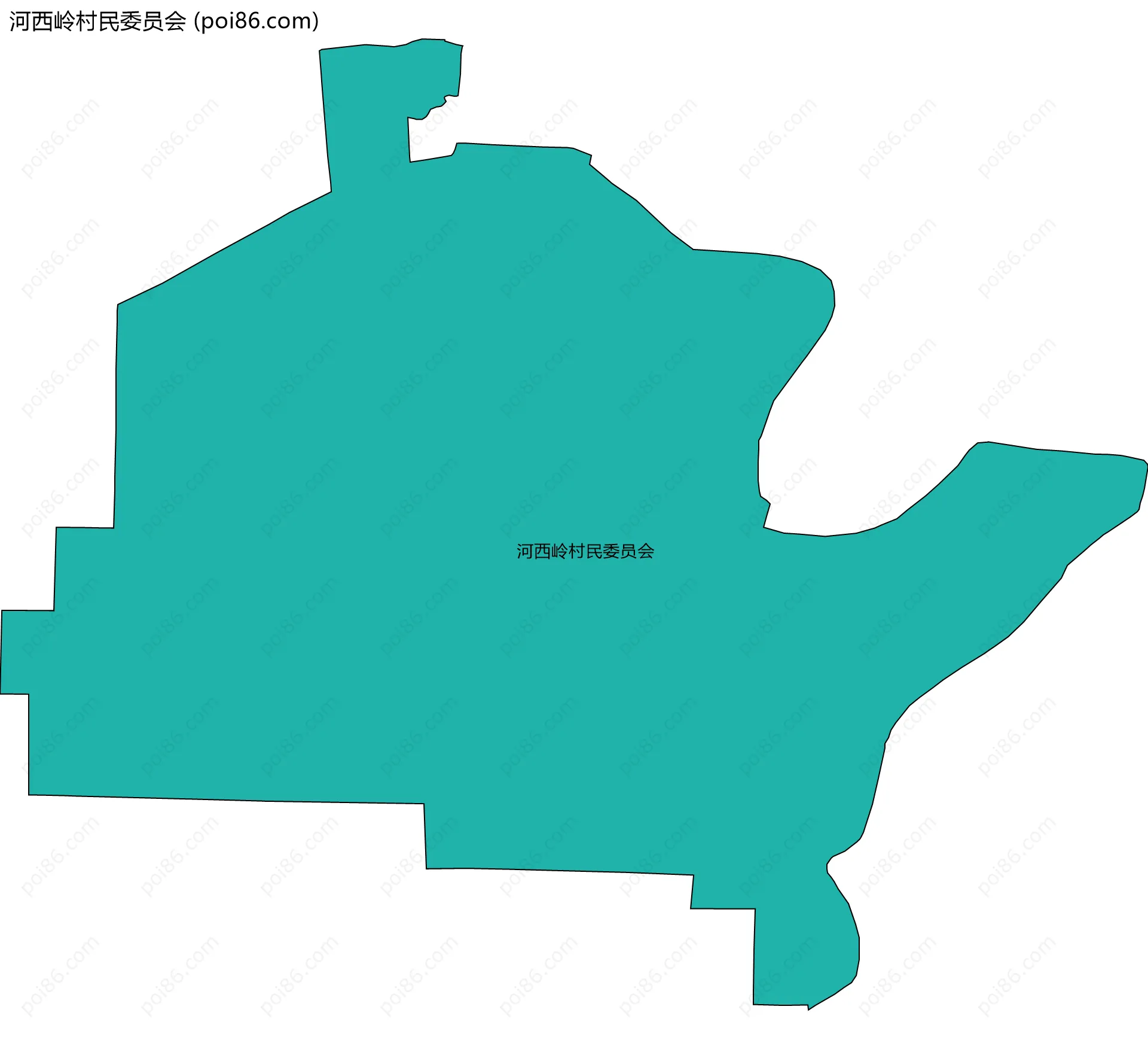 河西岭村民委员会边界地图