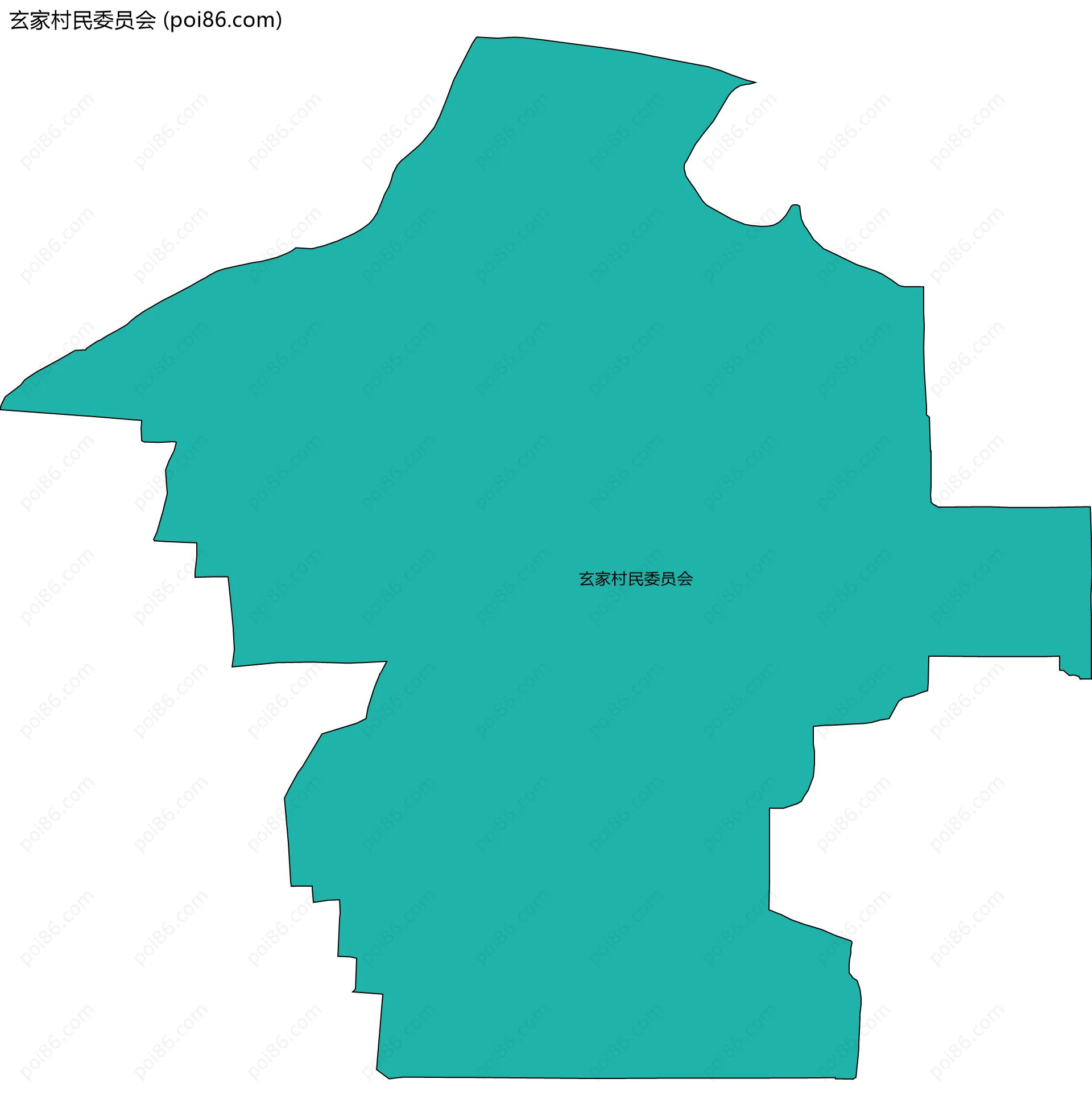 玄家村民委员会边界地图