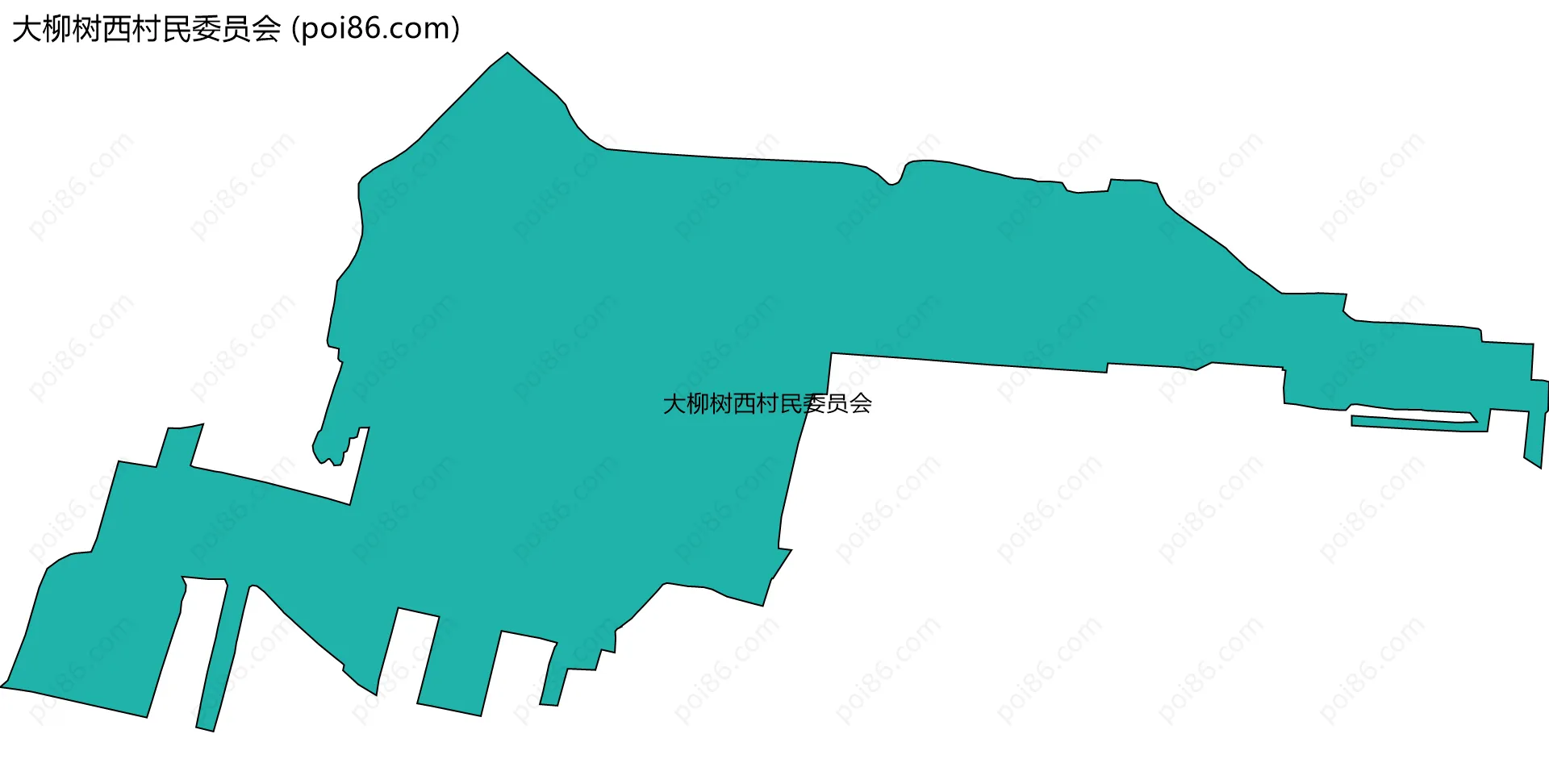 大柳树西村民委员会边界地图
