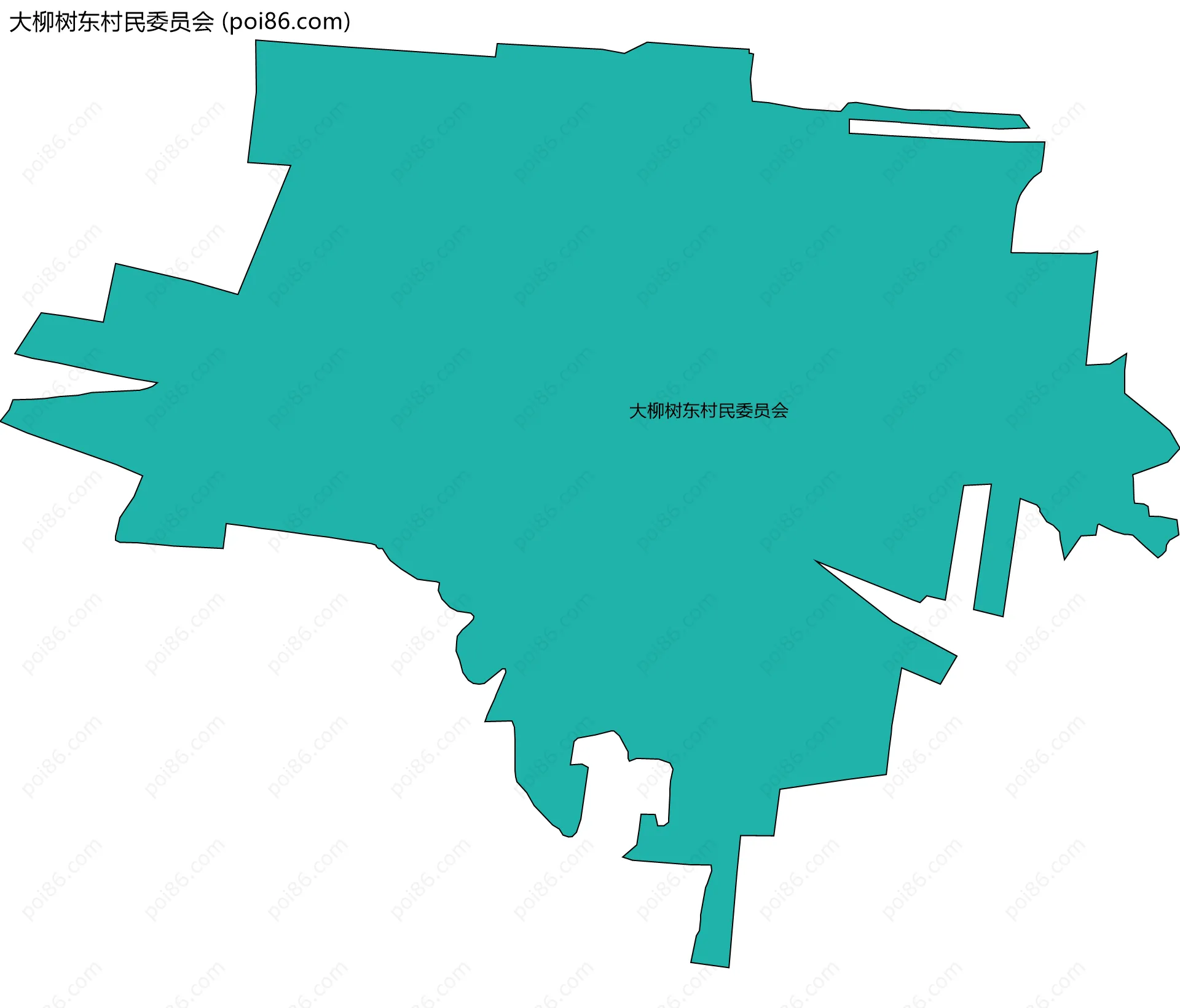 大柳树东村民委员会边界地图