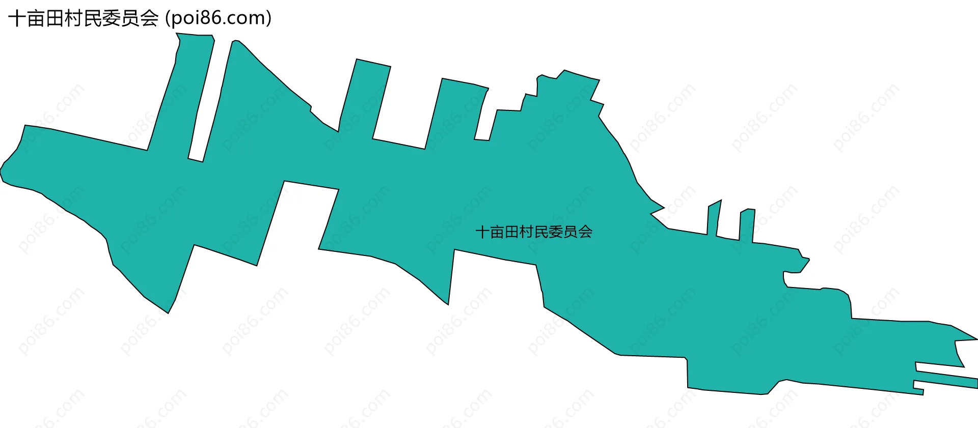 十亩田村民委员会边界地图