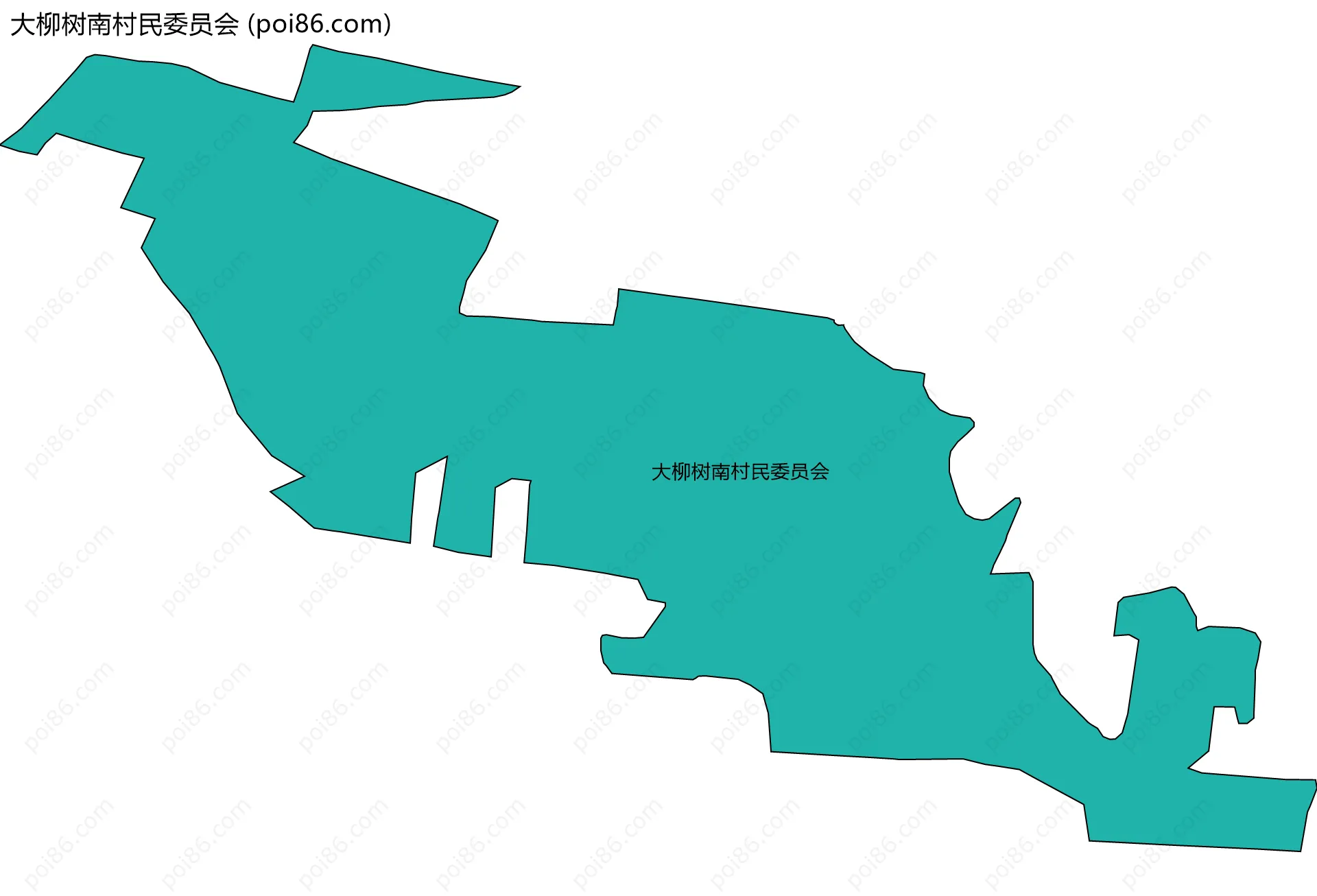 大柳树南村民委员会边界地图