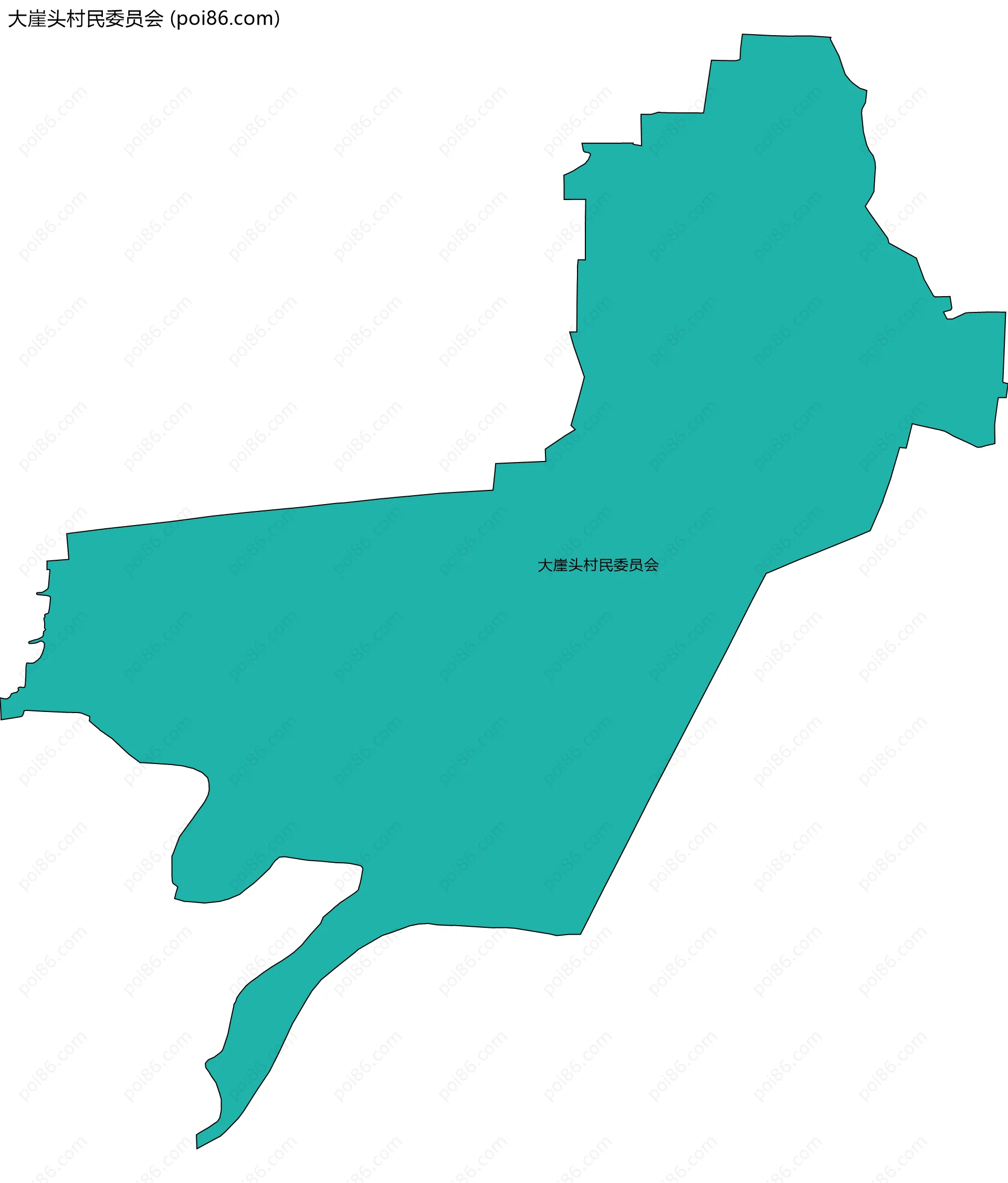 大崖头村民委员会边界地图