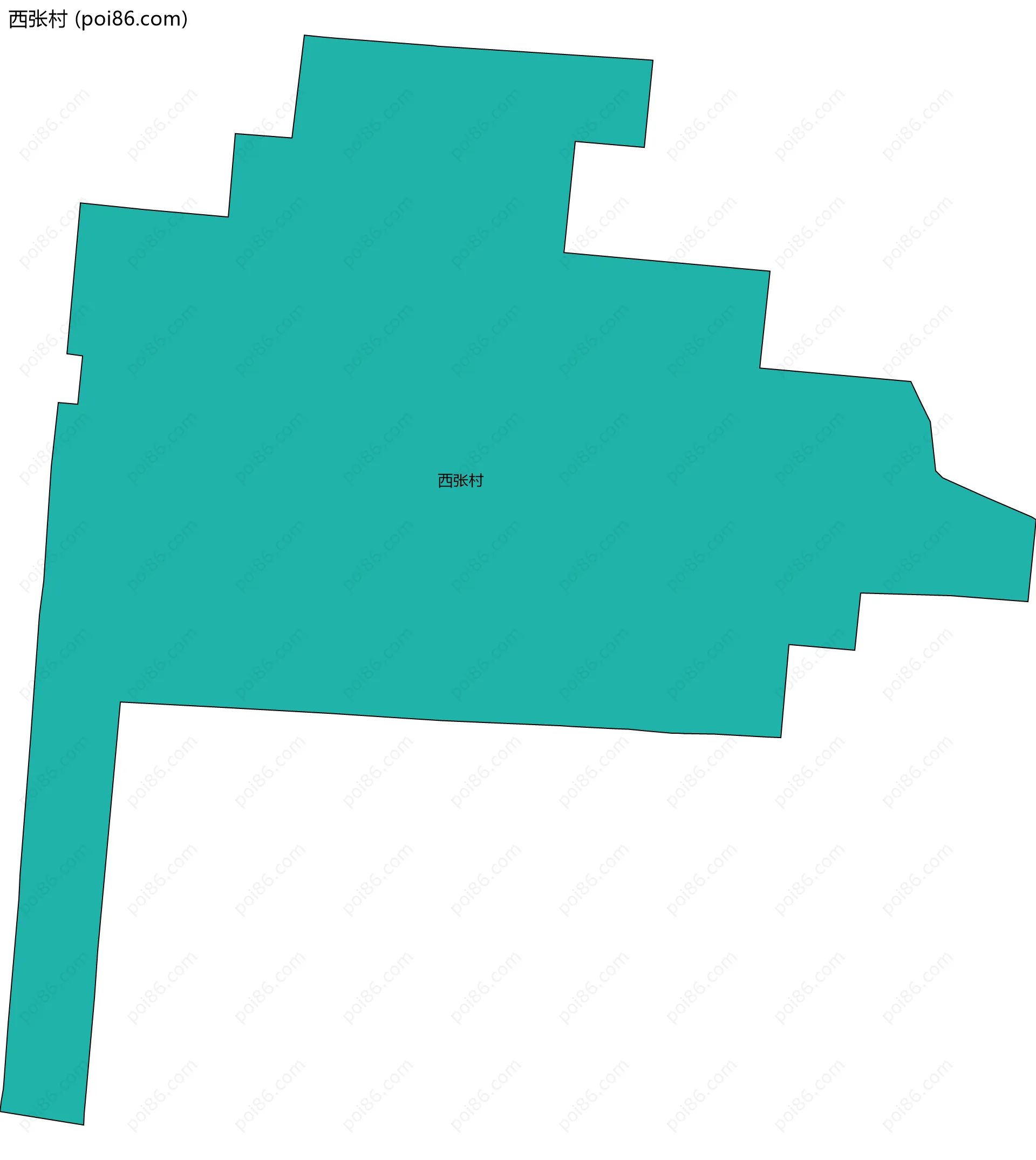 西张村边界地图