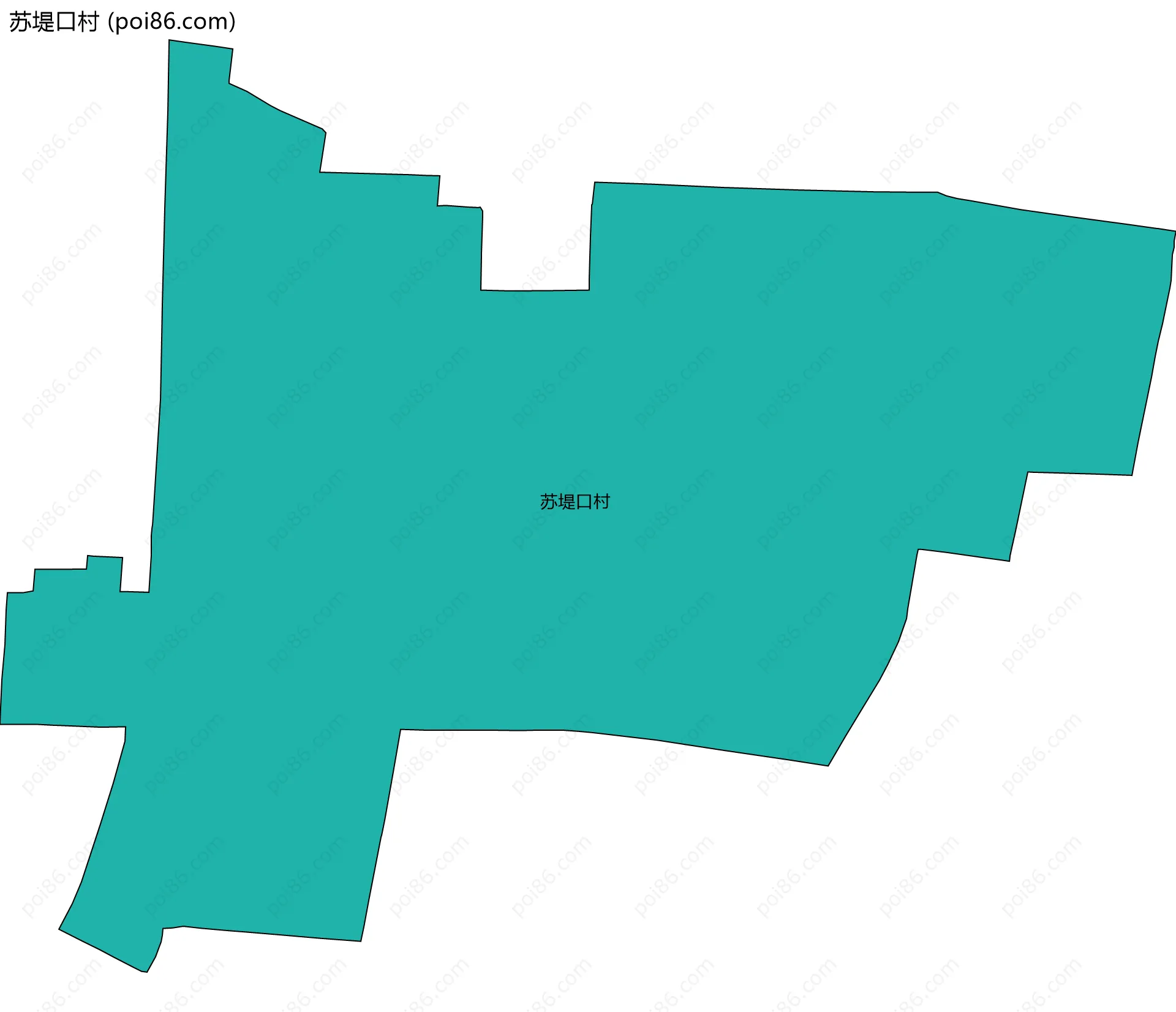 苏堤口村边界地图