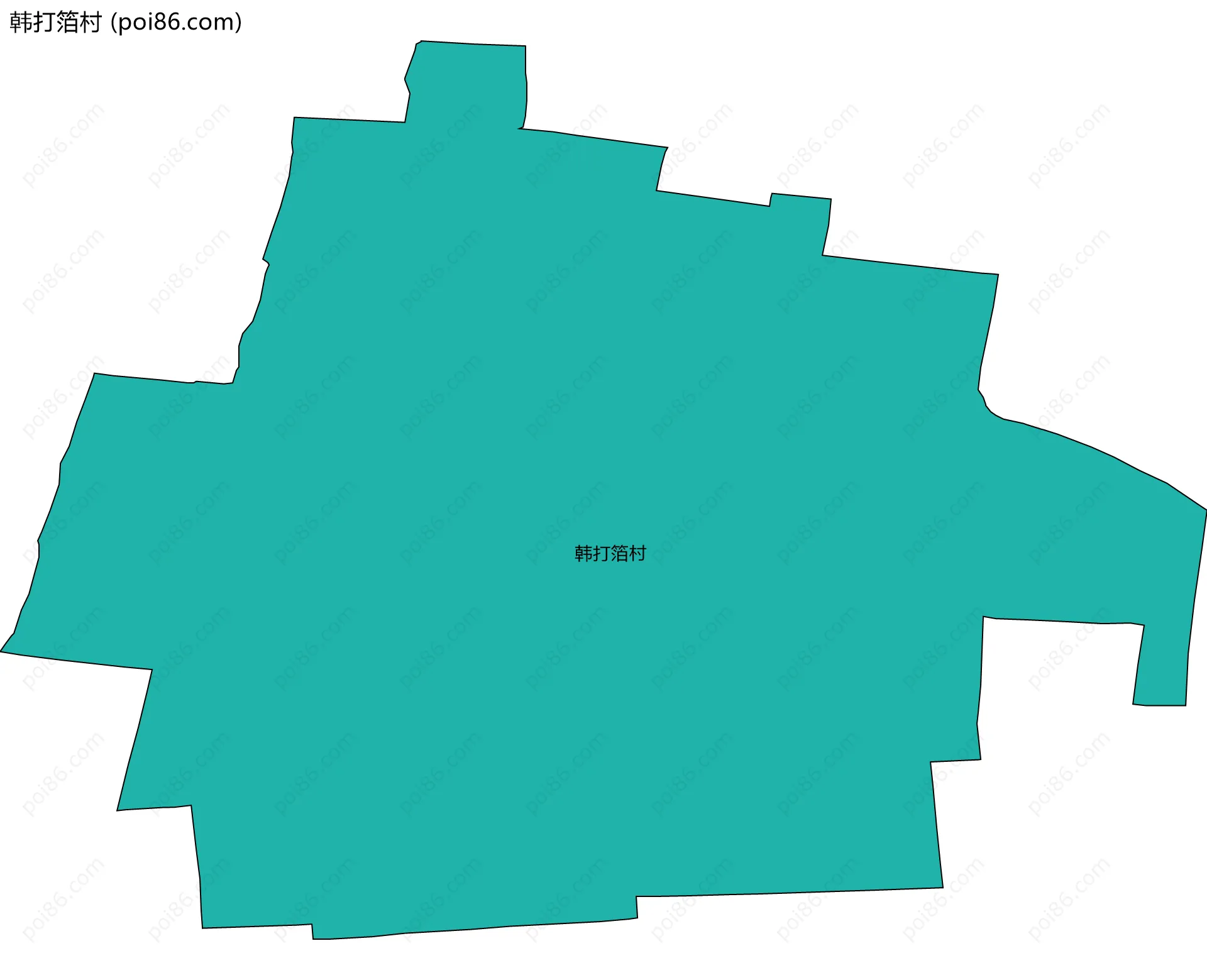 韩打箔村边界地图