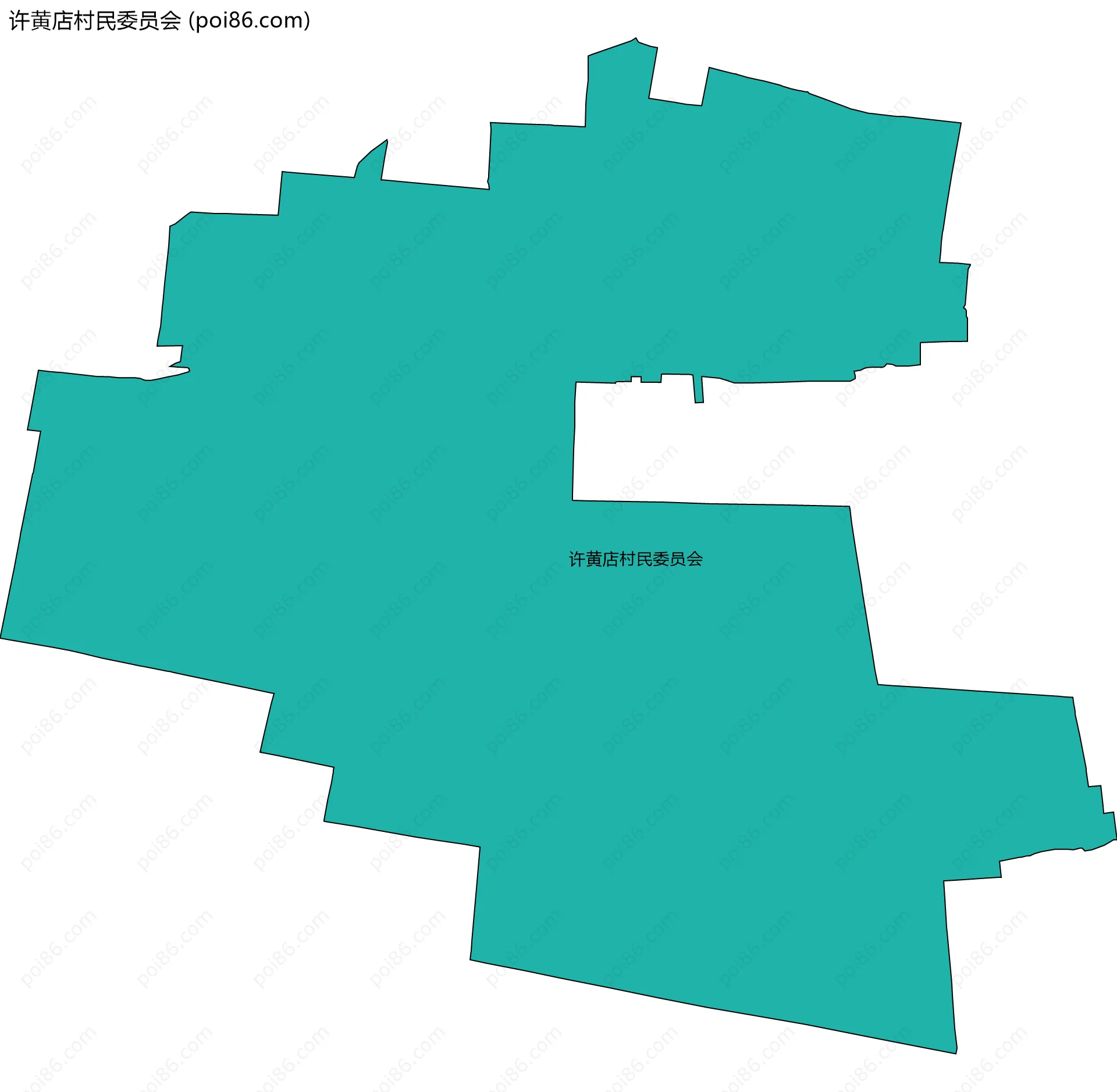 许黄店村民委员会边界地图
