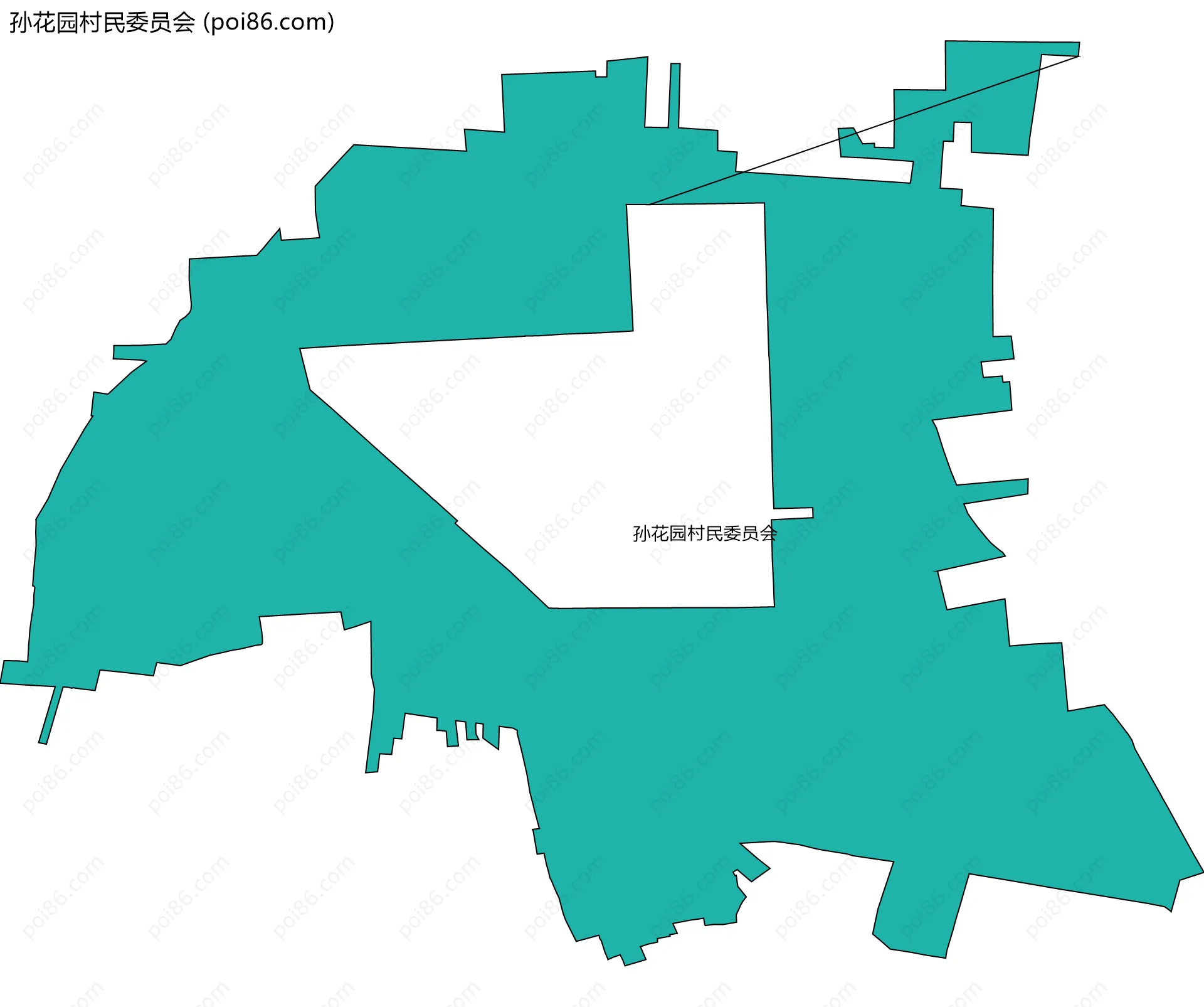 孙花园村民委员会边界地图