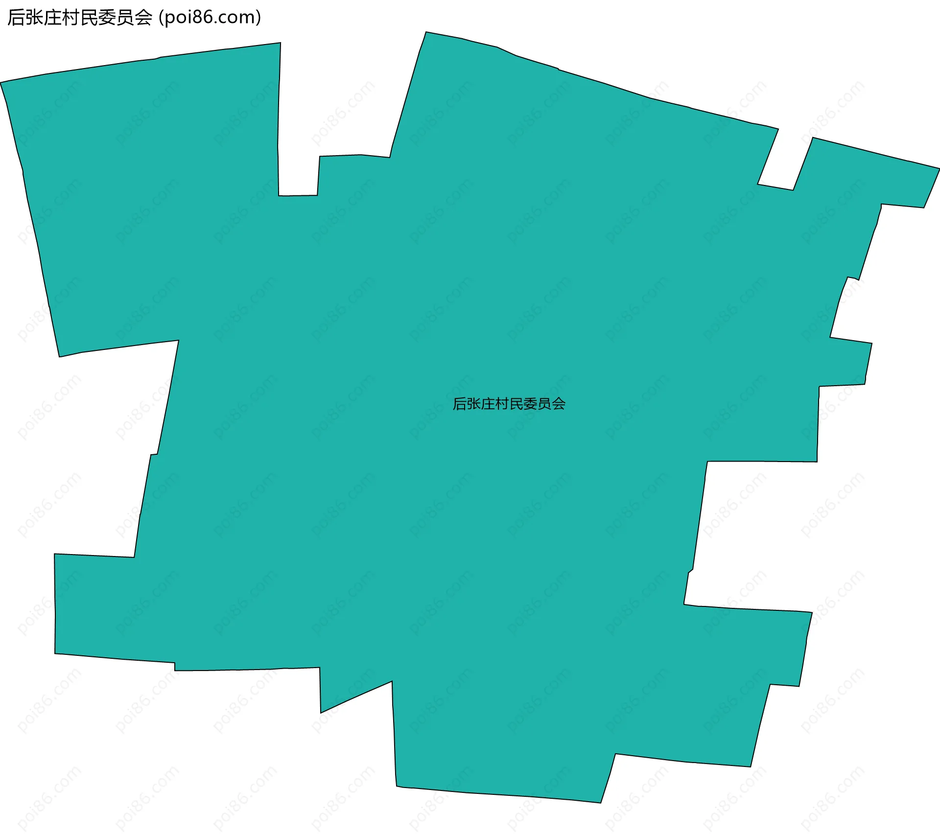 后张庄村民委员会边界地图