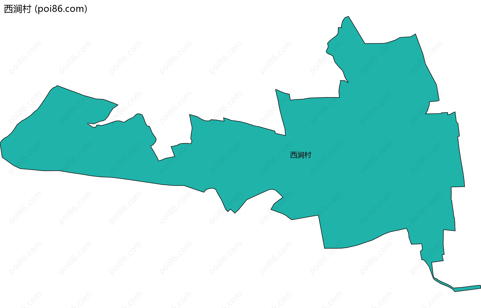 西涧村边界地图