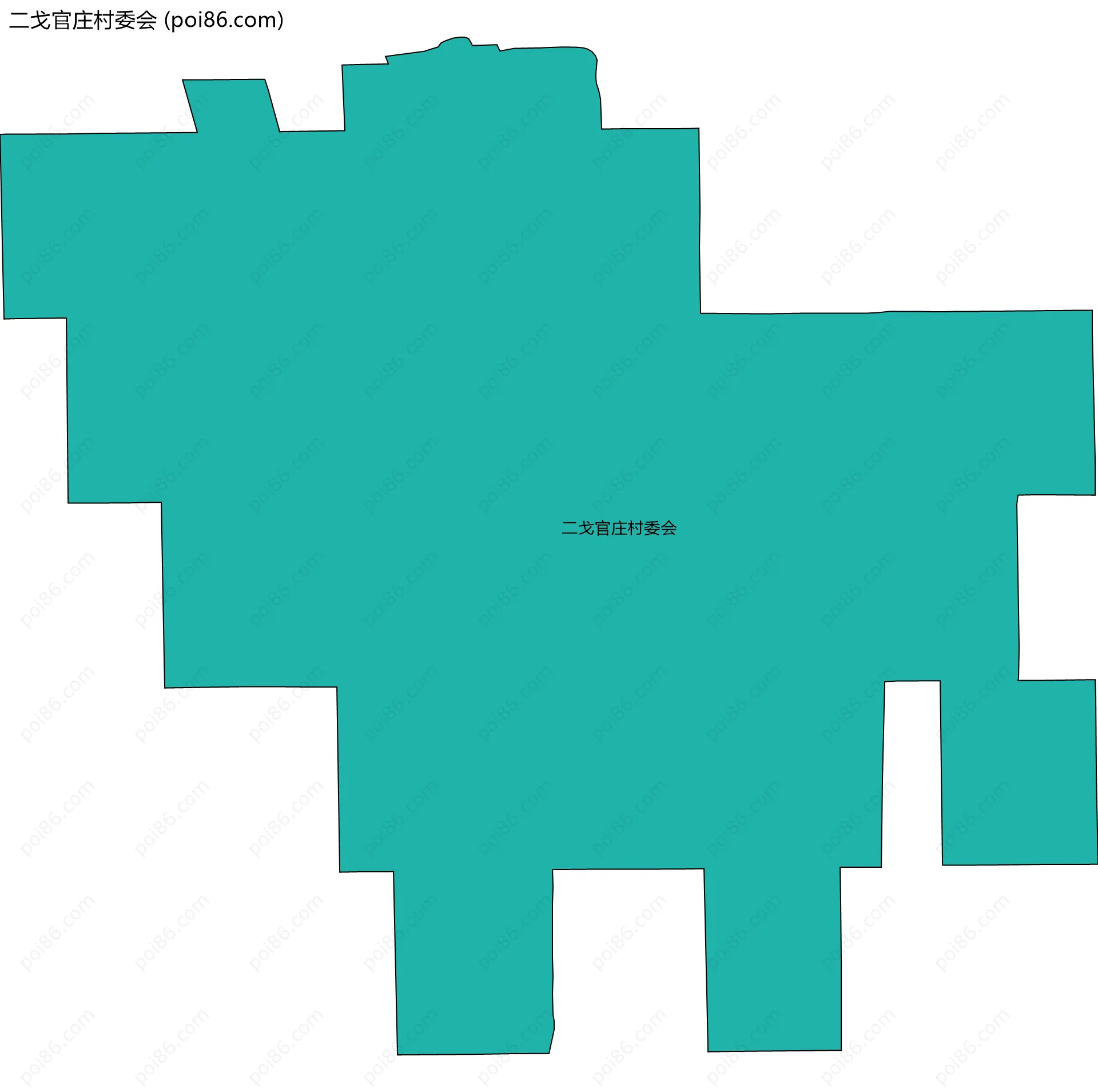 二戈官庄村委会边界地图