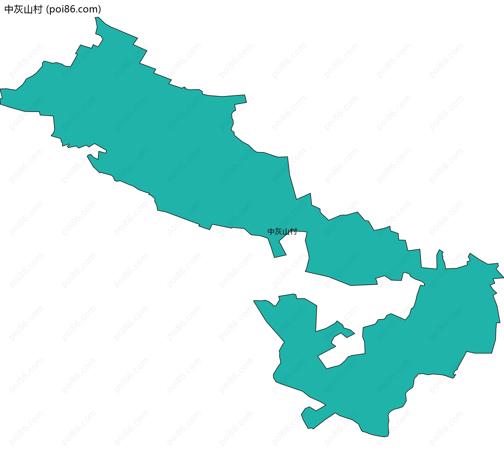 中灰山村边界地图