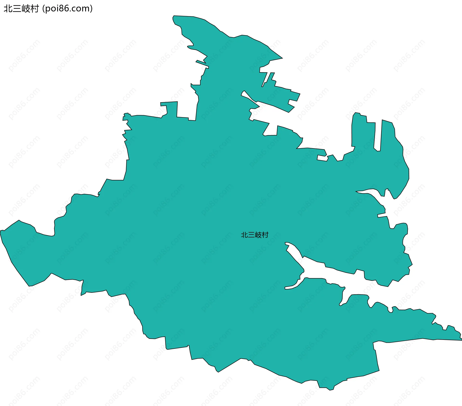 北三岐村边界地图