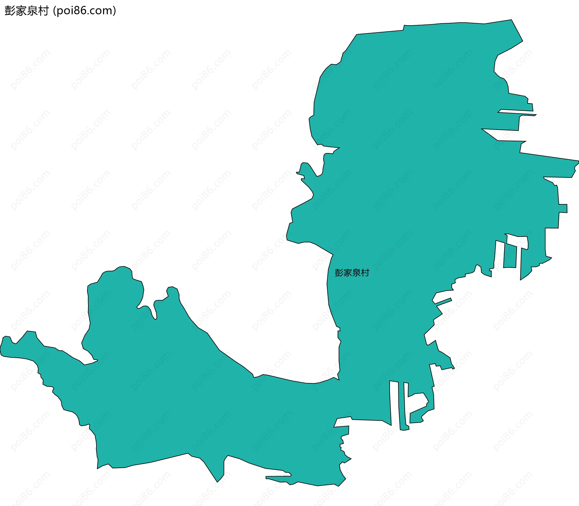 彭家泉村边界地图