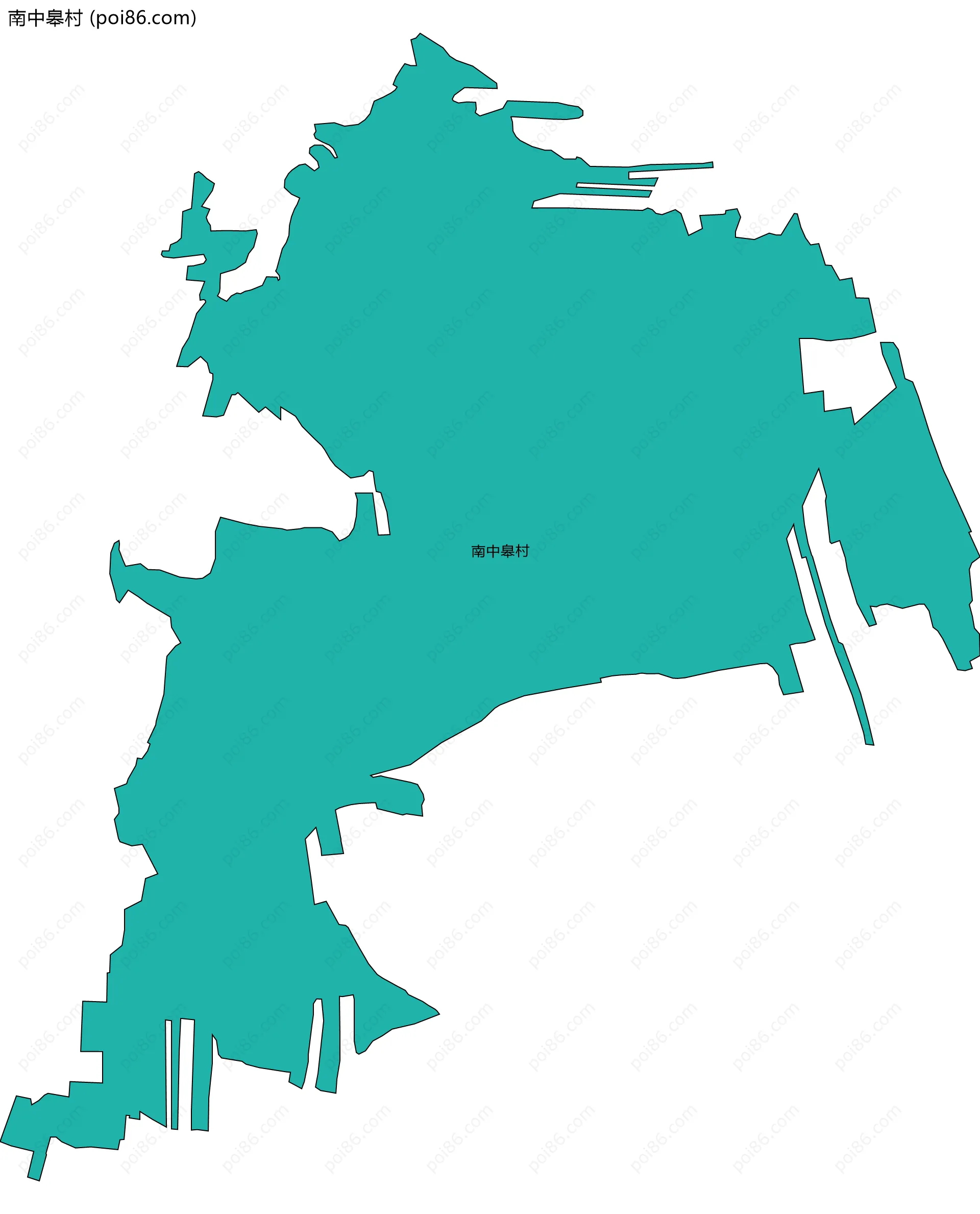 南中皋村边界地图