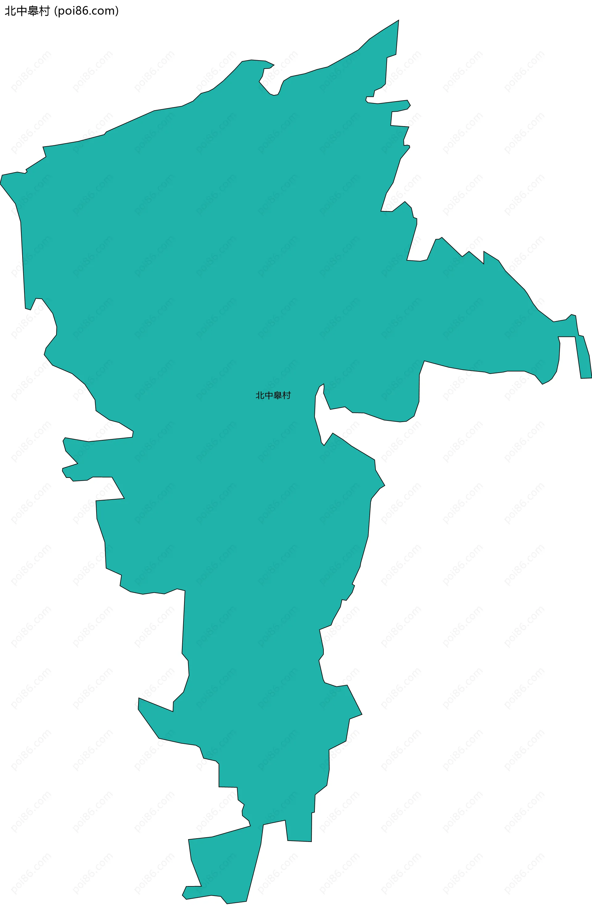 北中皋村边界地图