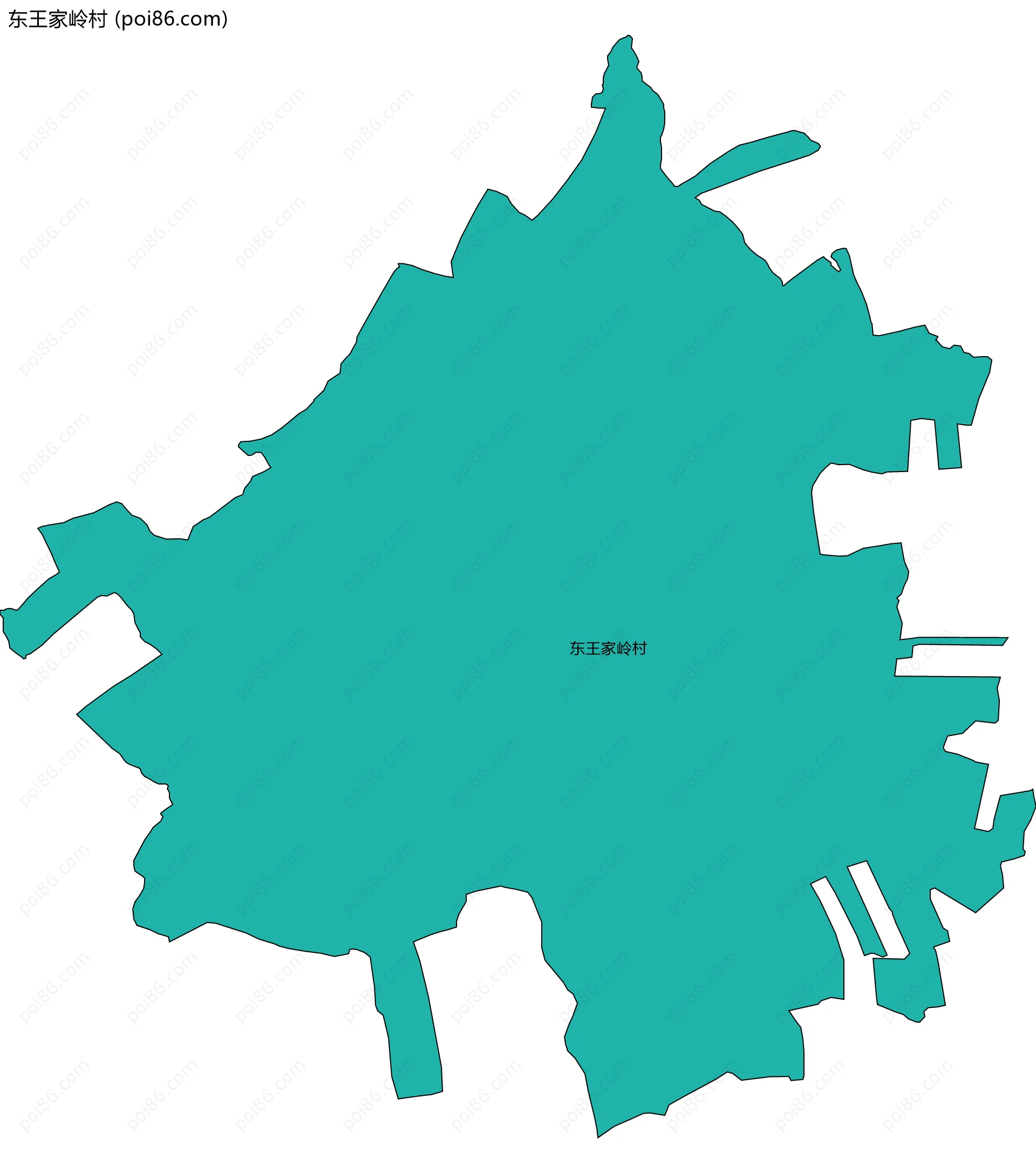 东王家岭村边界地图