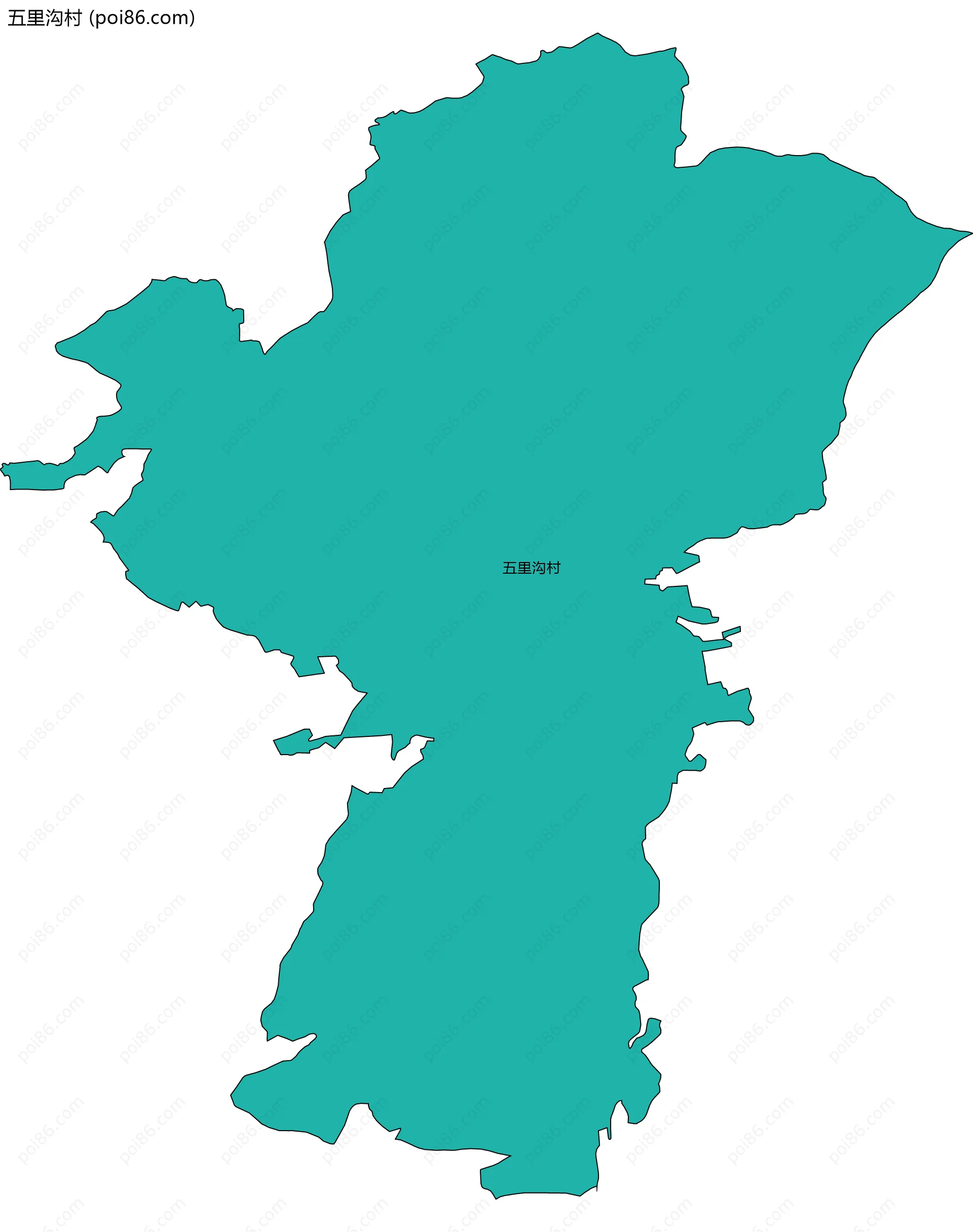 五里沟村边界地图