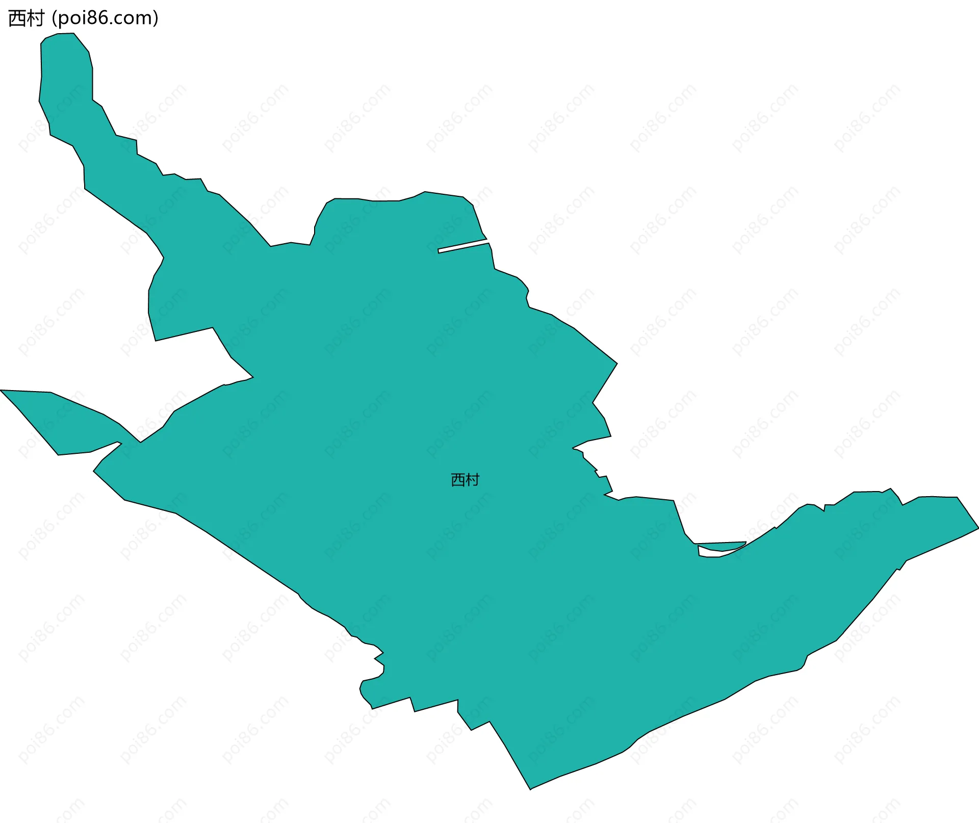 西村边界地图