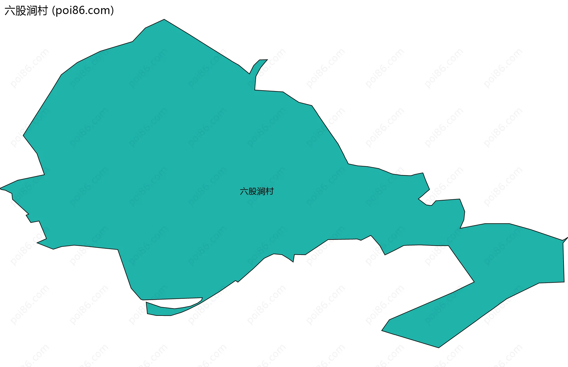 六股涧村边界地图