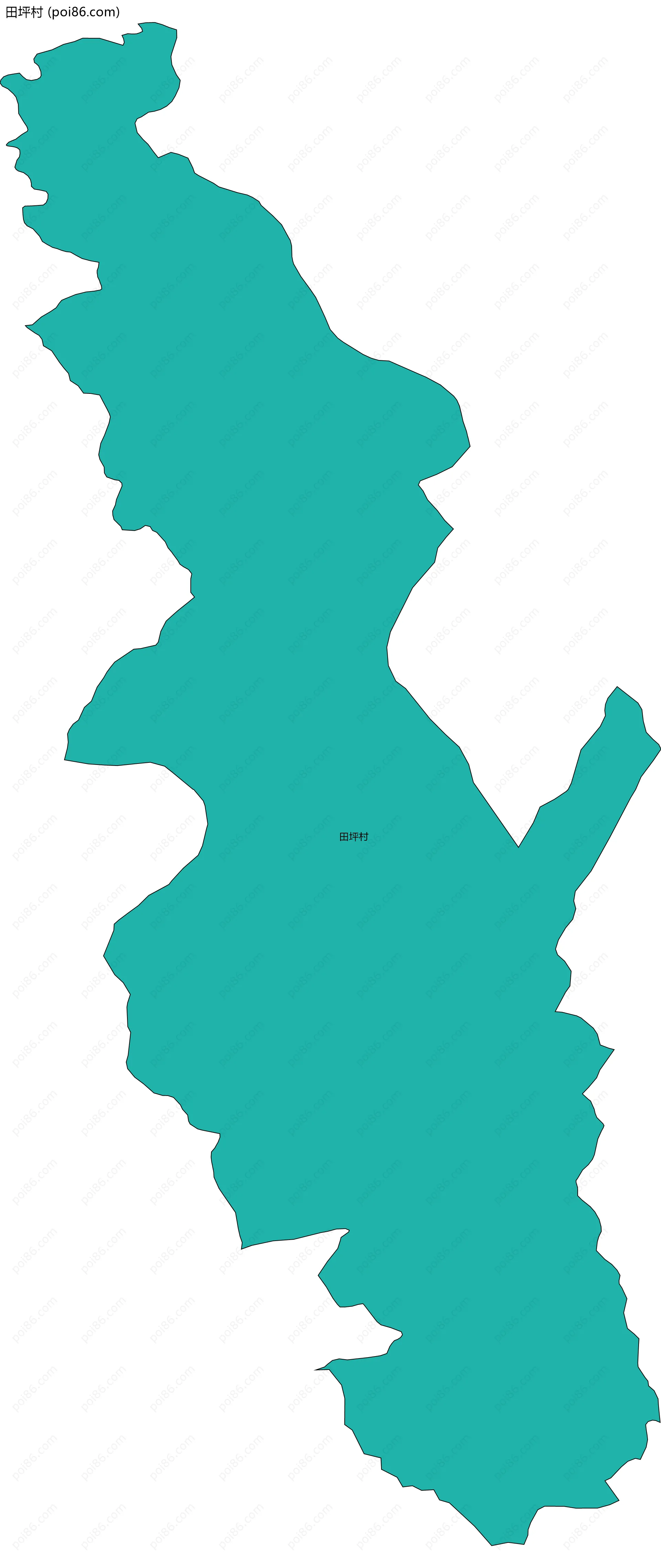 田坪村边界地图