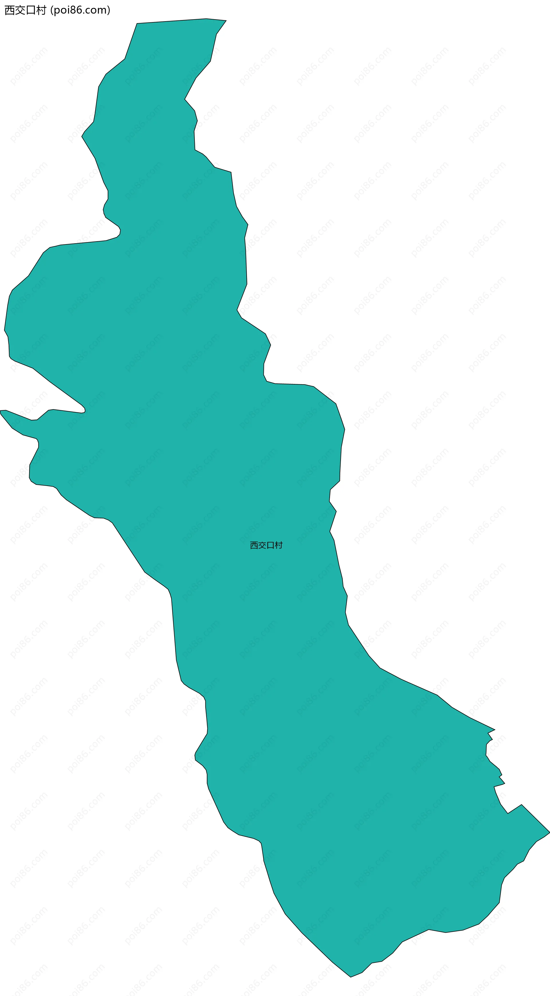 西交口村边界地图