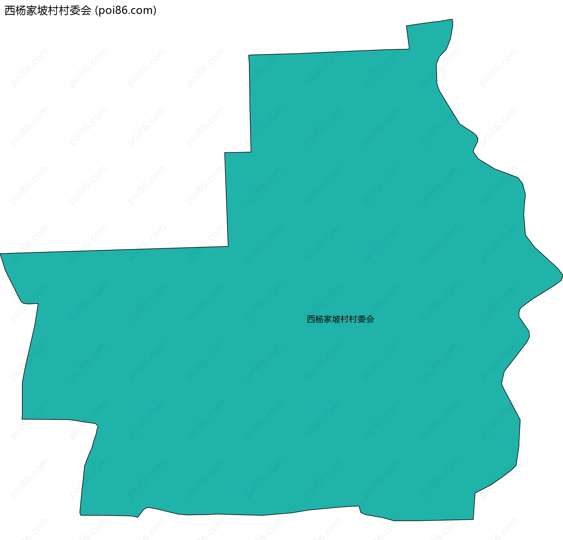 西杨家坡村村委会边界地图