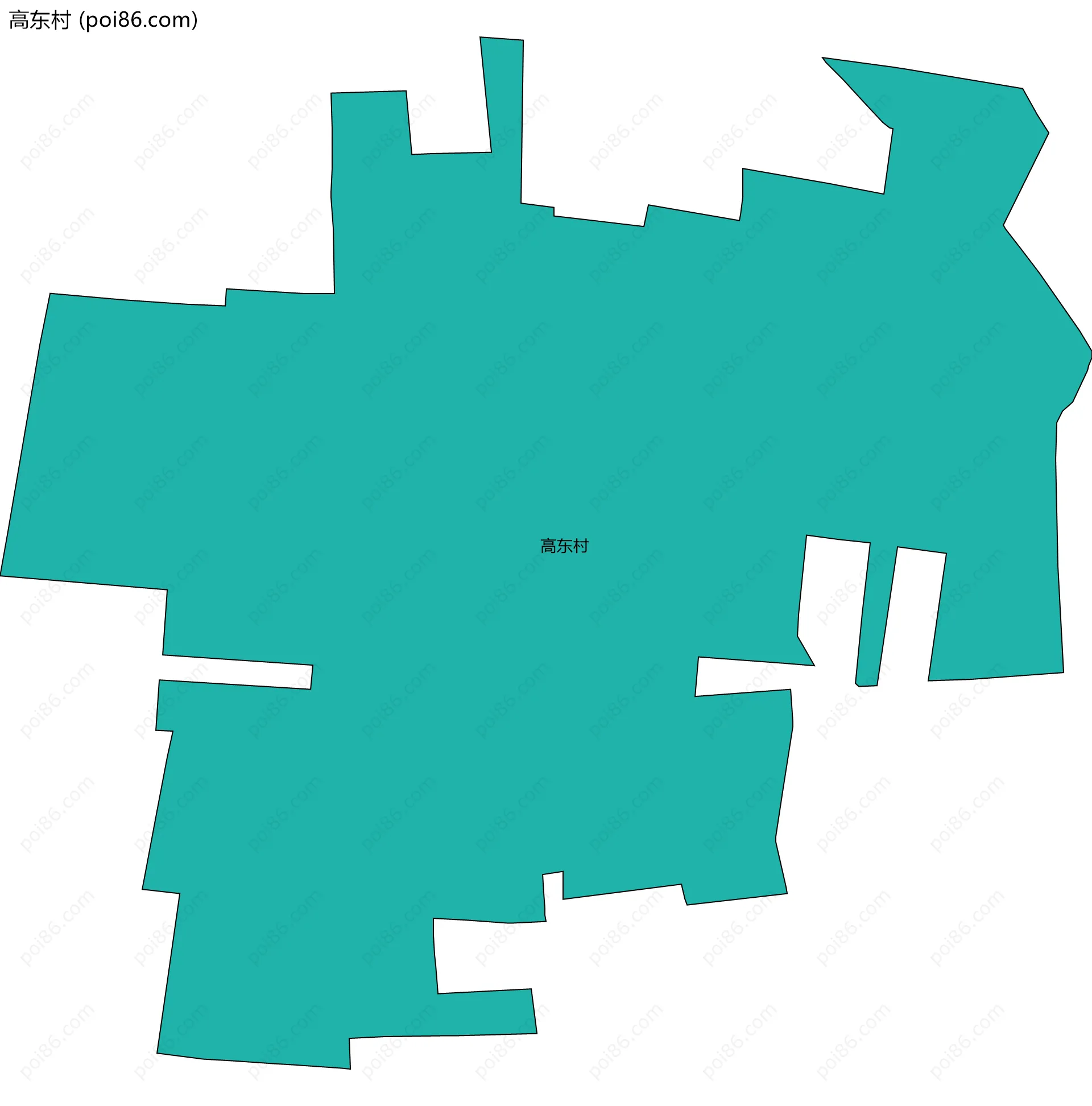 高东村边界地图