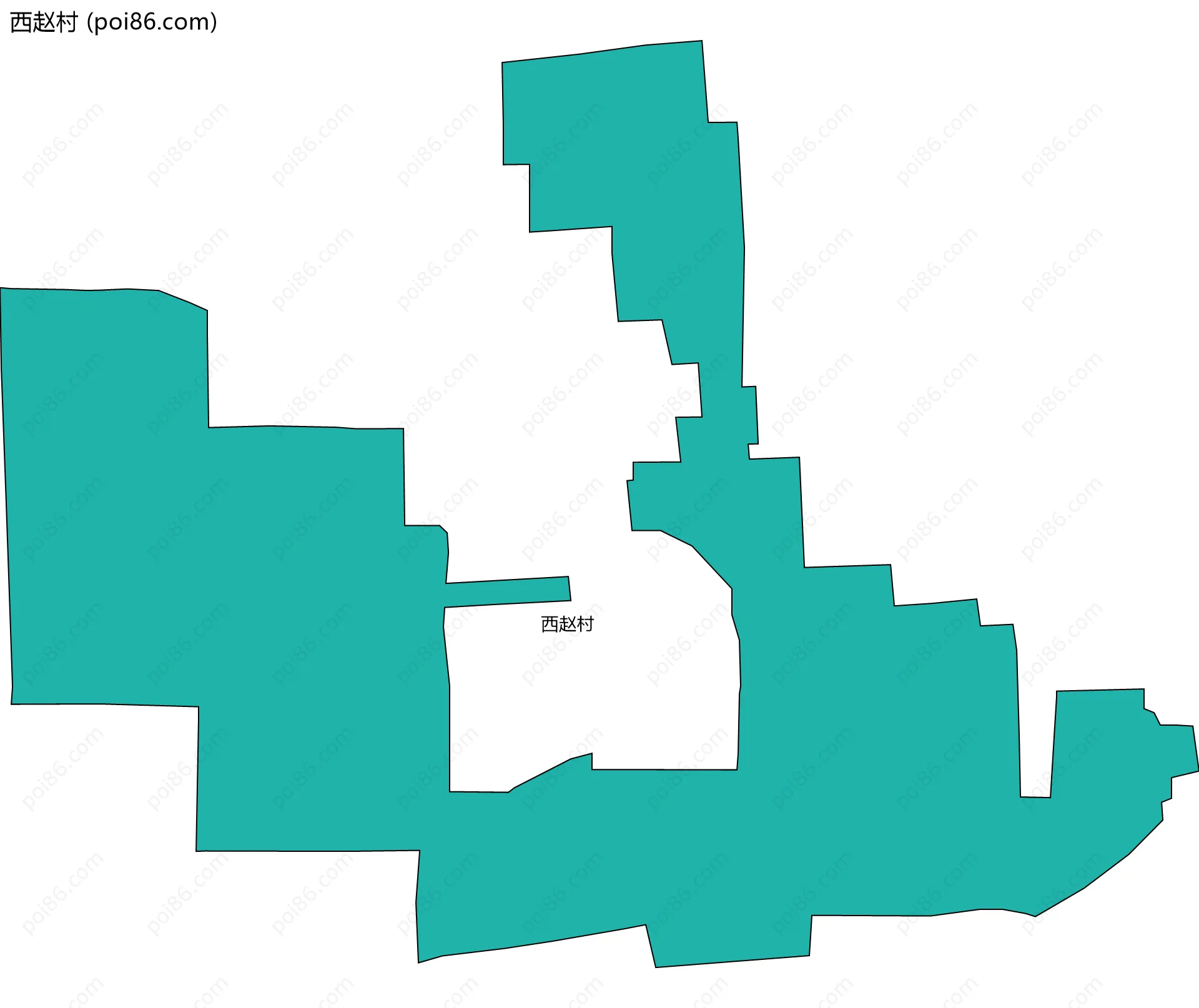 西赵村边界地图