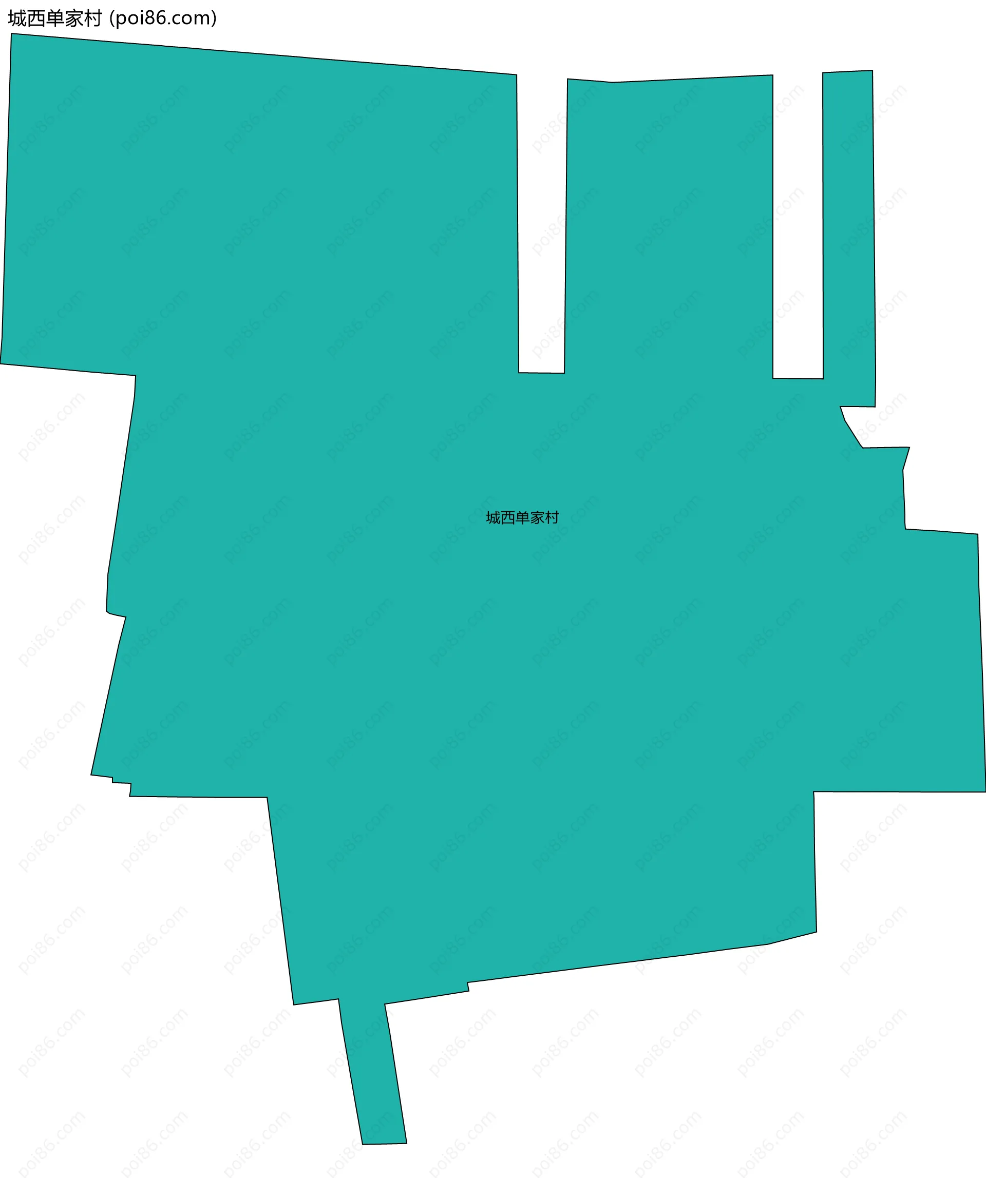 城西单家村边界地图