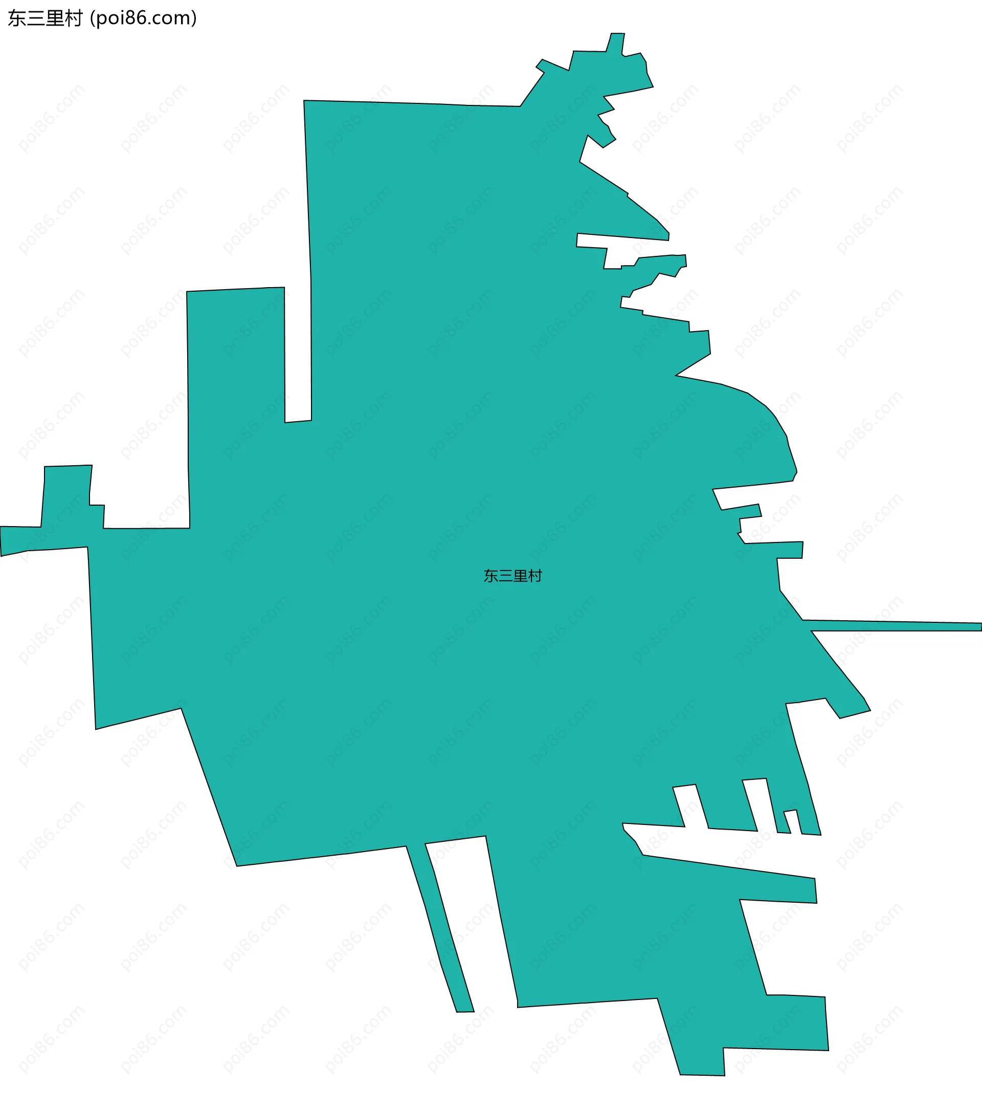 东三里村边界地图