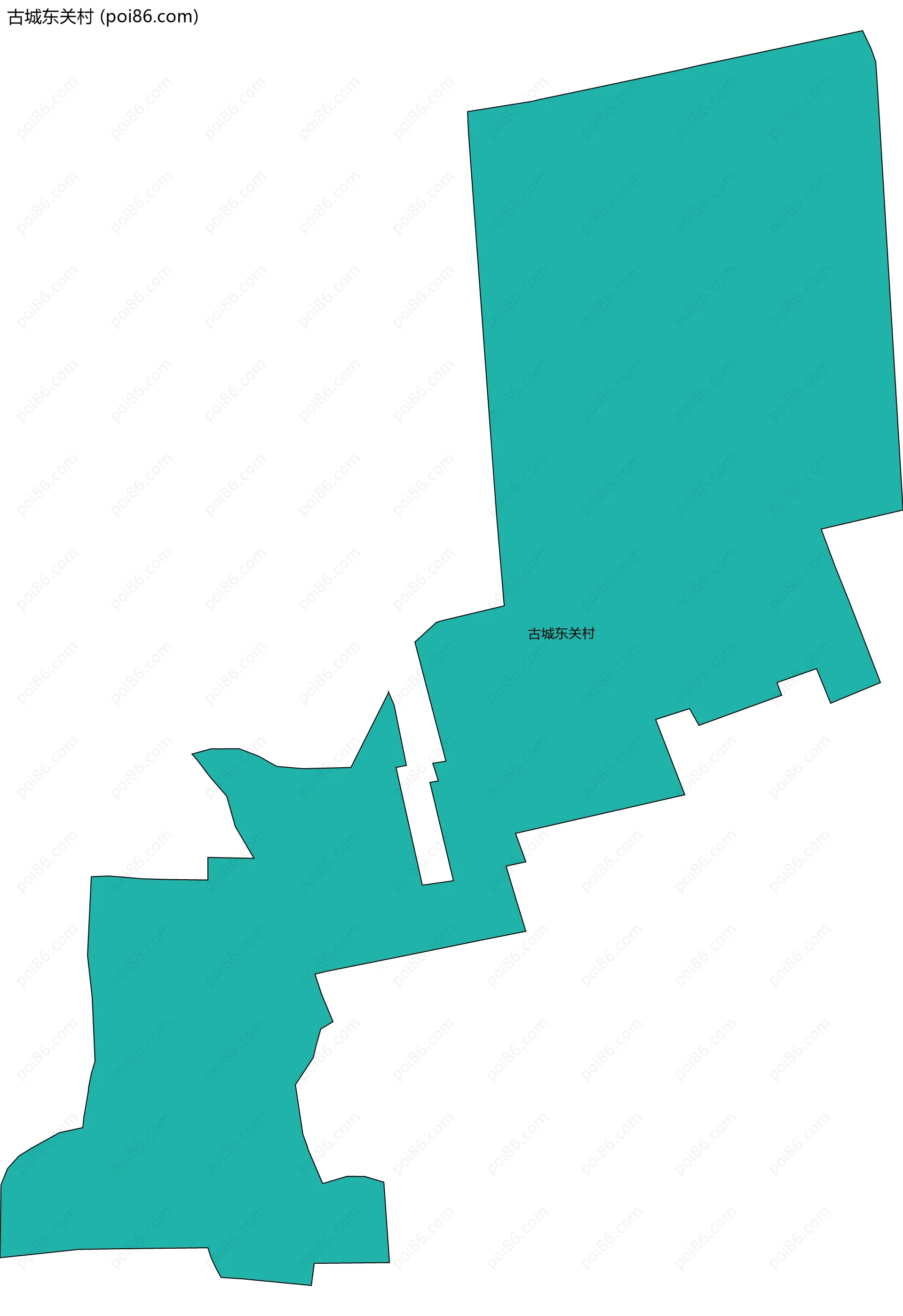 古城东关村边界地图