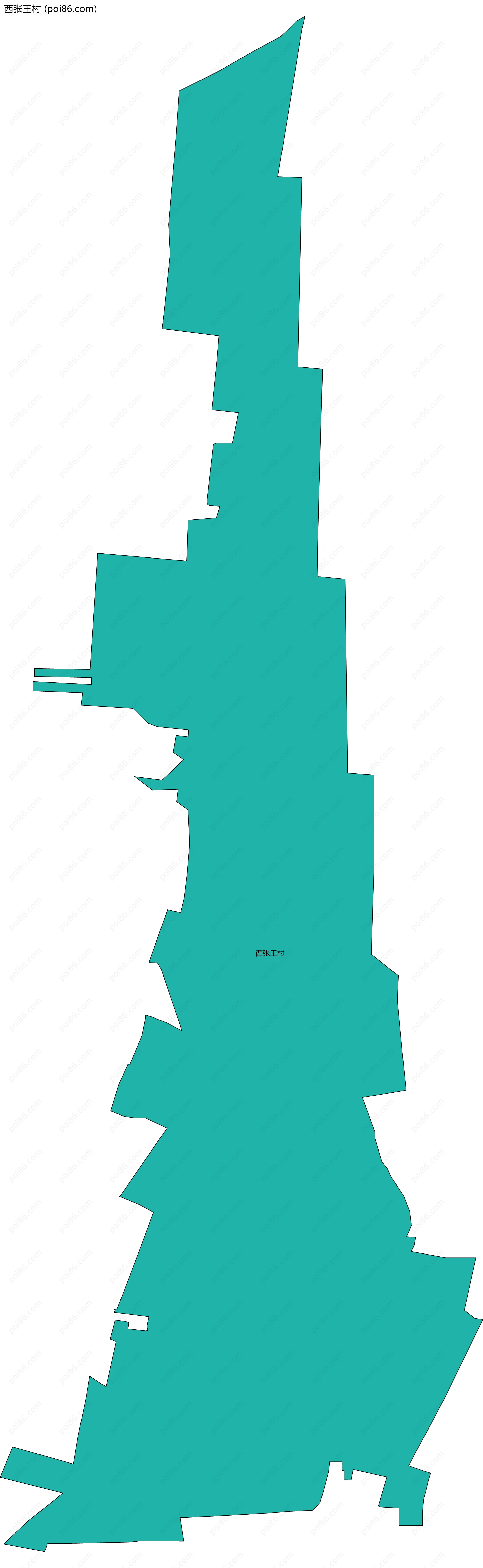 西张王村边界地图